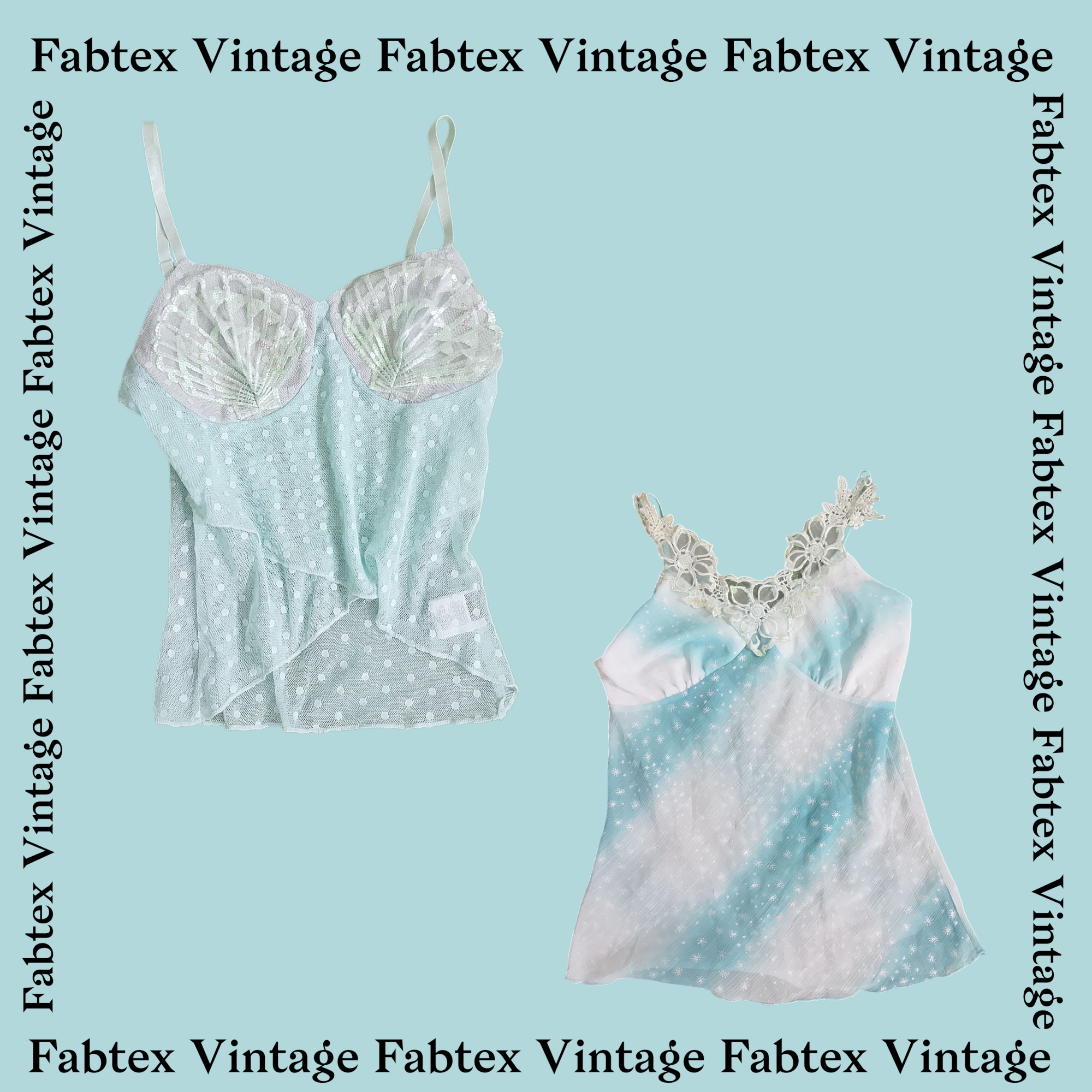 (FV-409) アクアブルー マーメイド クロップトップ - Y2K グリッター エステティック アウトフィット