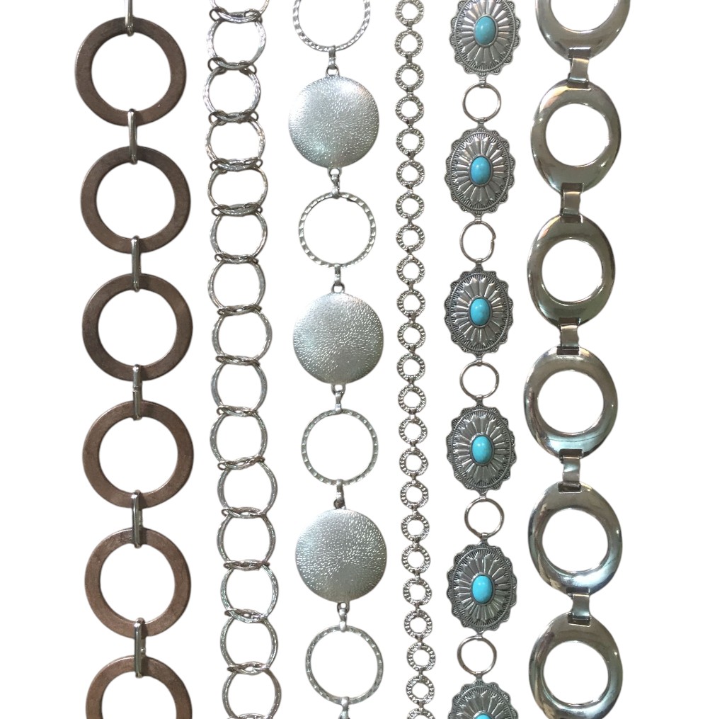 Y2K Silver Chain Belts