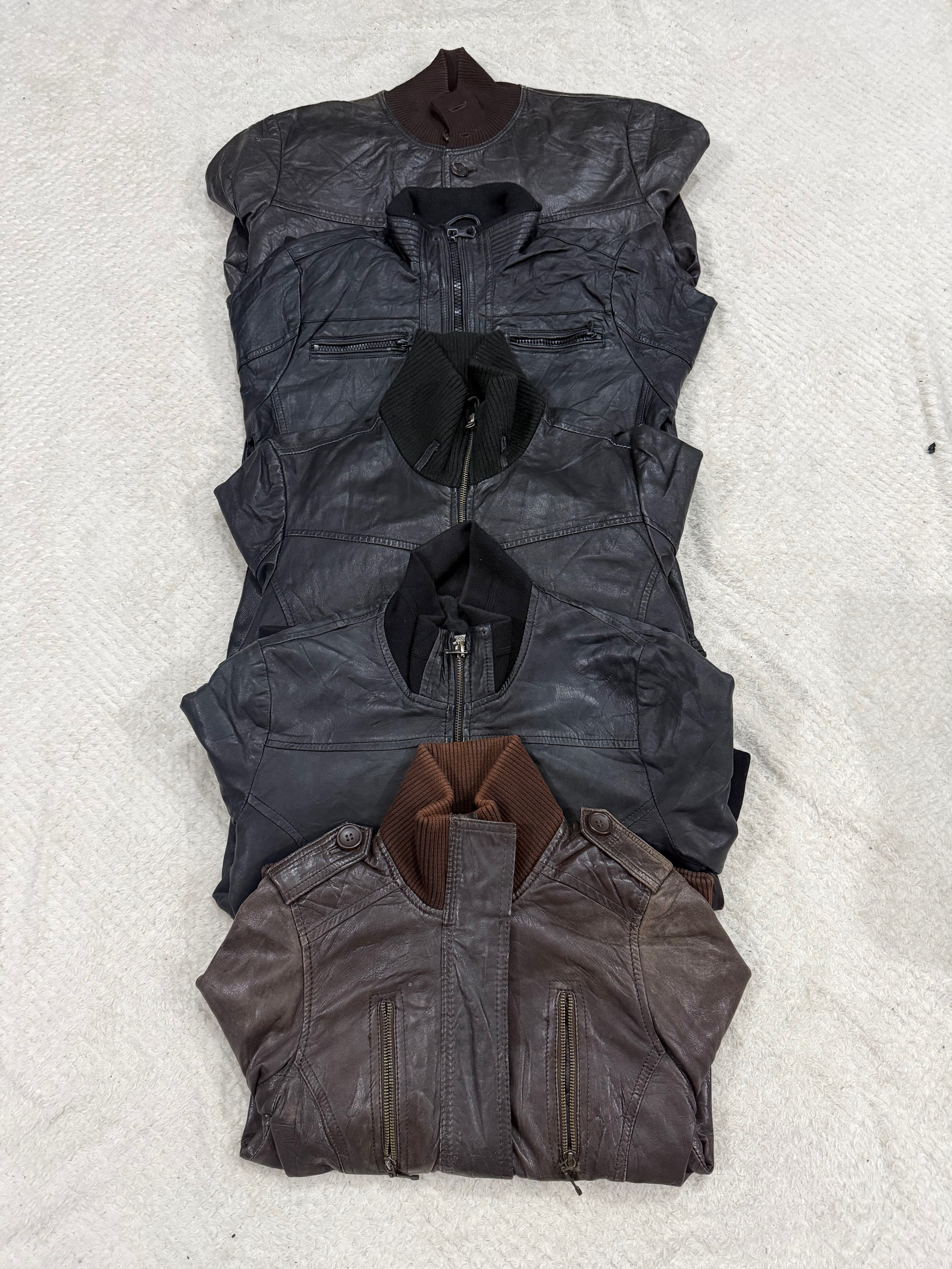 Rippkragen-Lederjacken