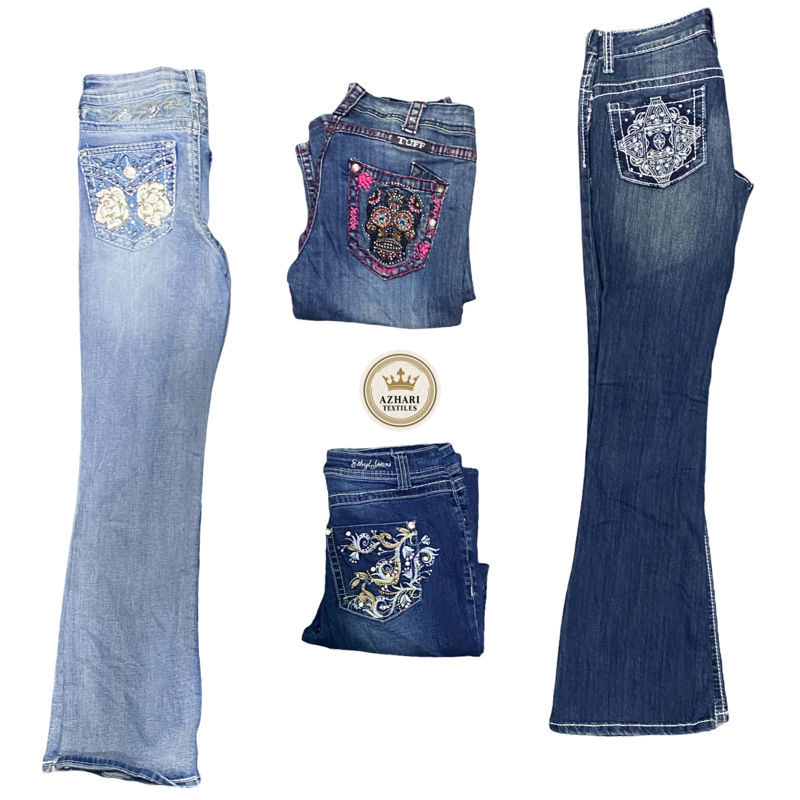 Y2K 装飾デニムパンツ AT 114