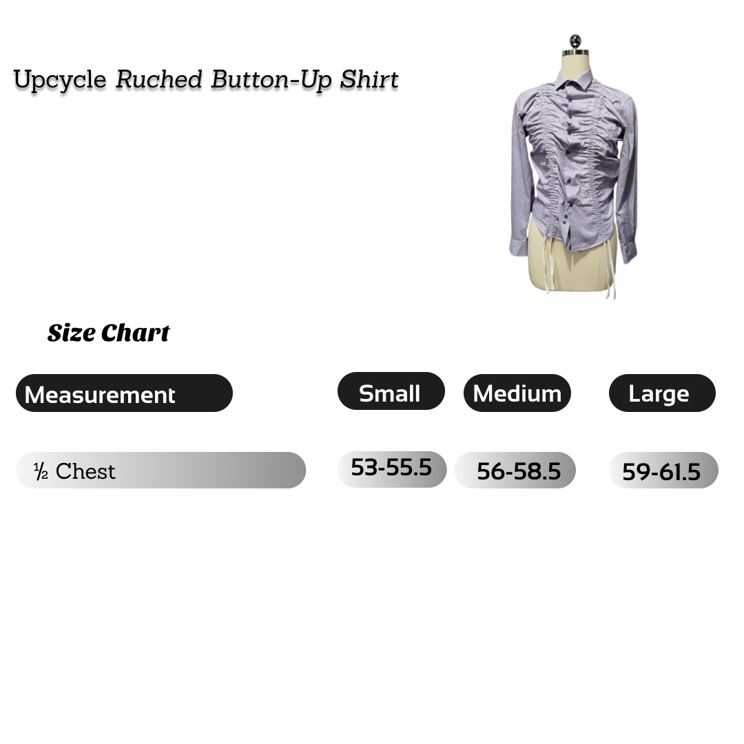 SS25 Upcycled Ruched Button-Up Shirt