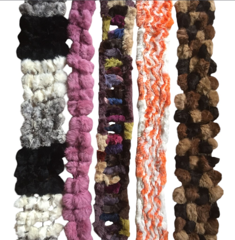 Y2K Fur And Pompons Scarve