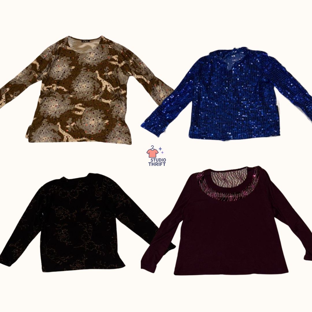 Y2K Tops con Lentejuelas y Brillos | Edición de Fiesta y Noche