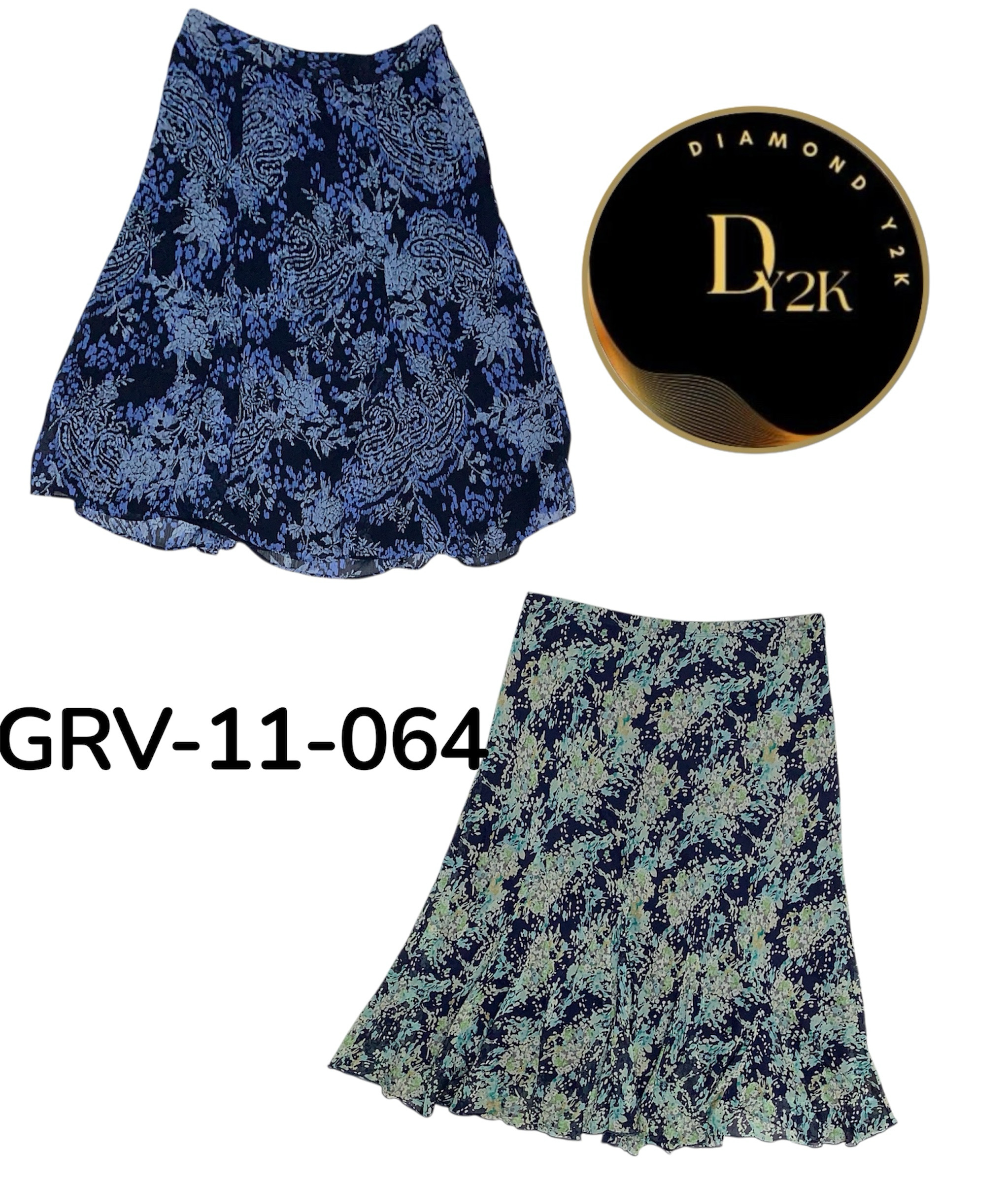 オリジナルY2Kポリスカート – ヴィンテージインスパイアの美学 (GRV-11-064)