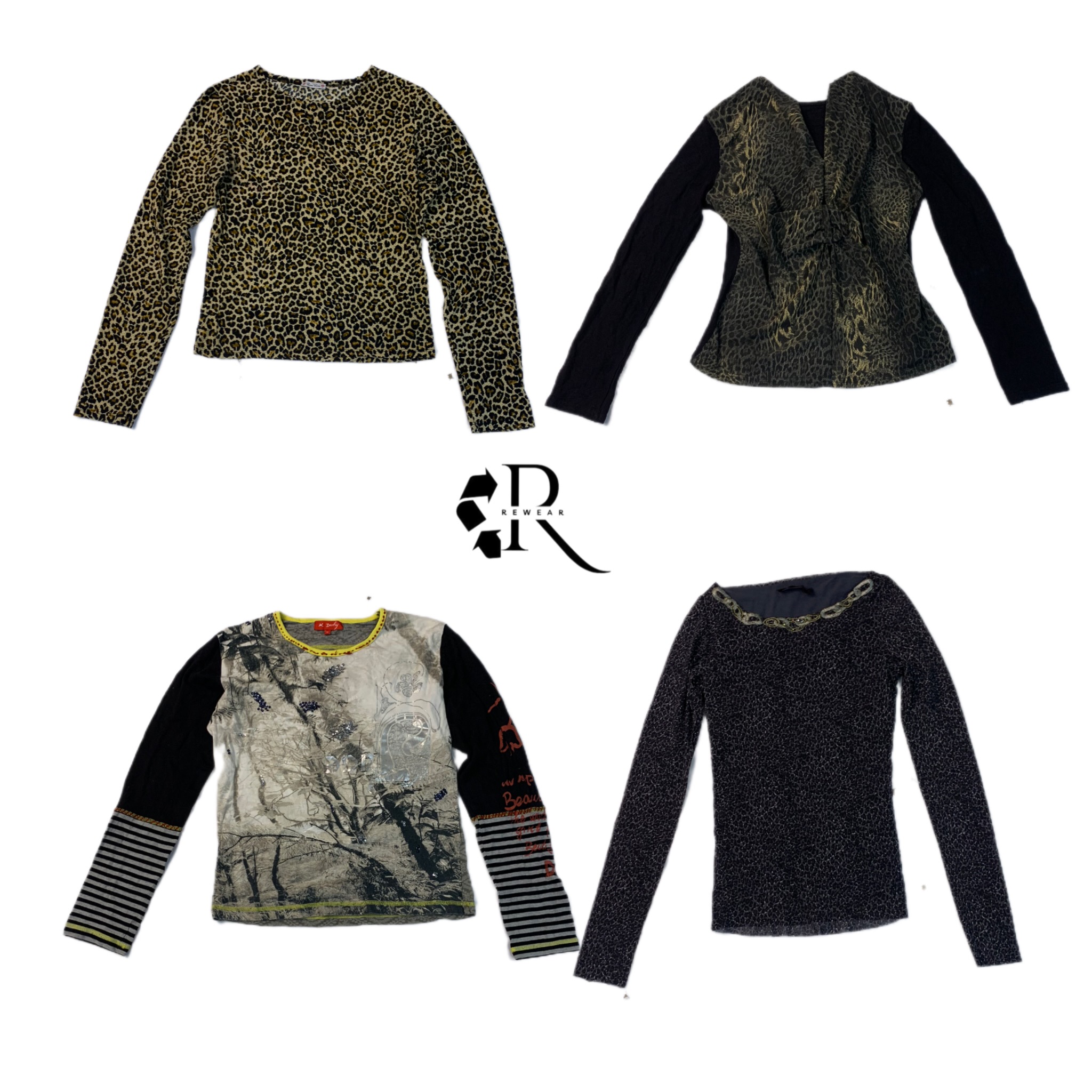 Y2K Animal Vibe Langarmoberteile RW