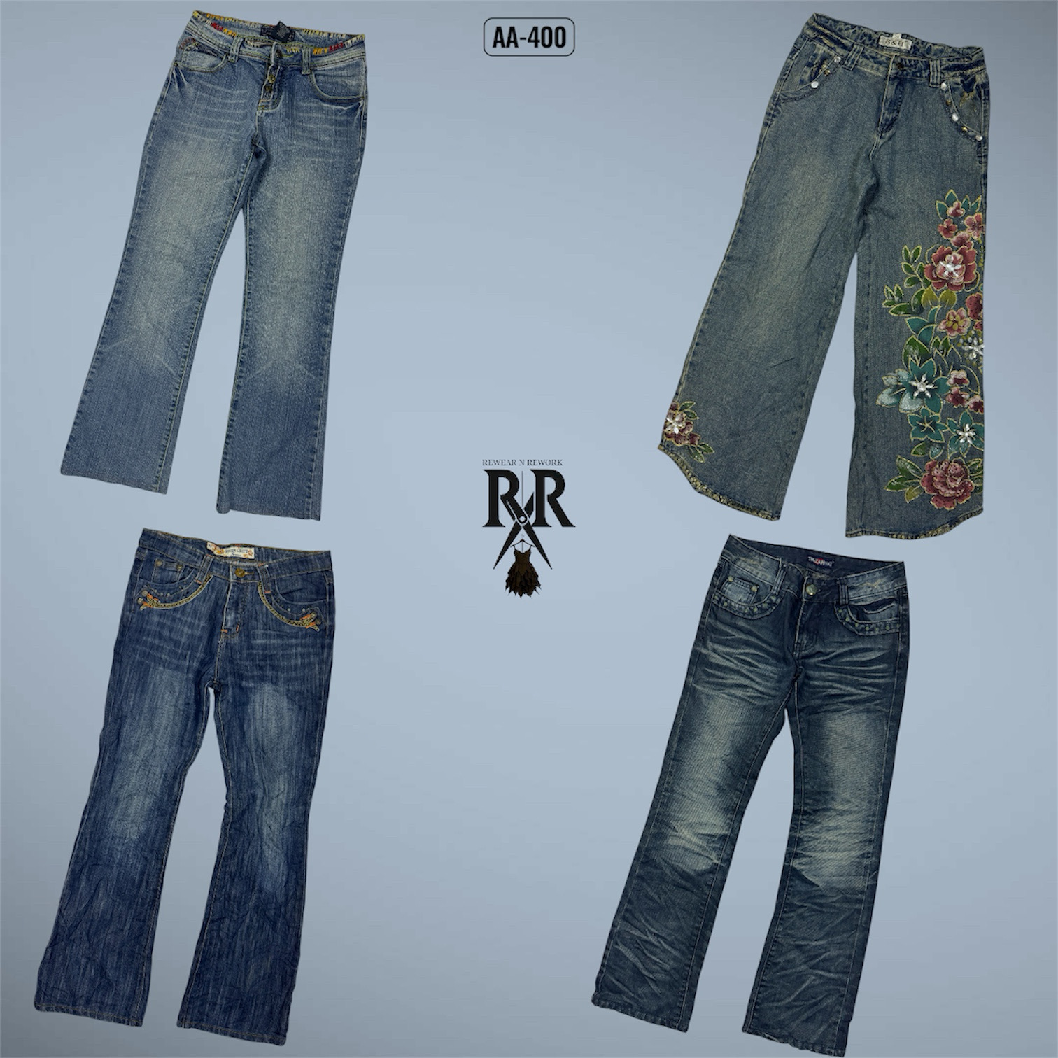 Y2K Britney Era Demin Mix Jeans (AA-400)