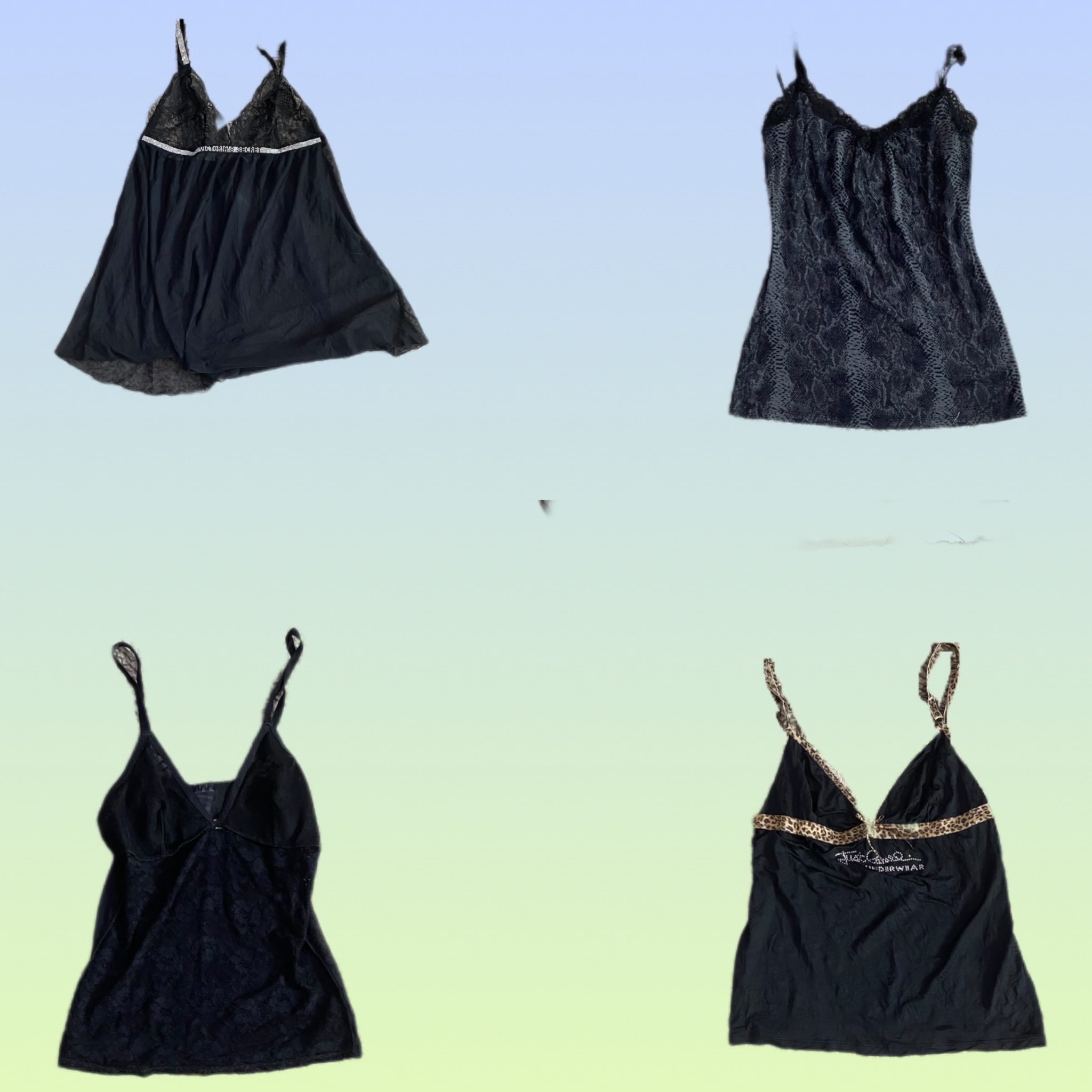 Y2K Githuc Black Cami Tops (TS-1436)