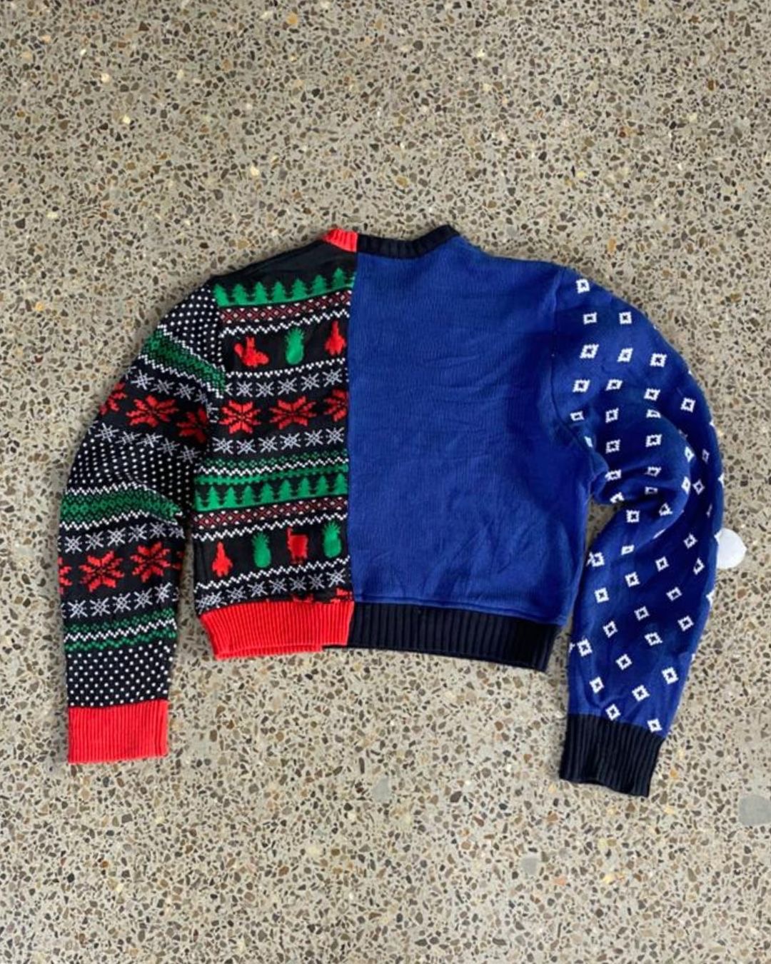 Pull en patchwork de Noël revalorisé