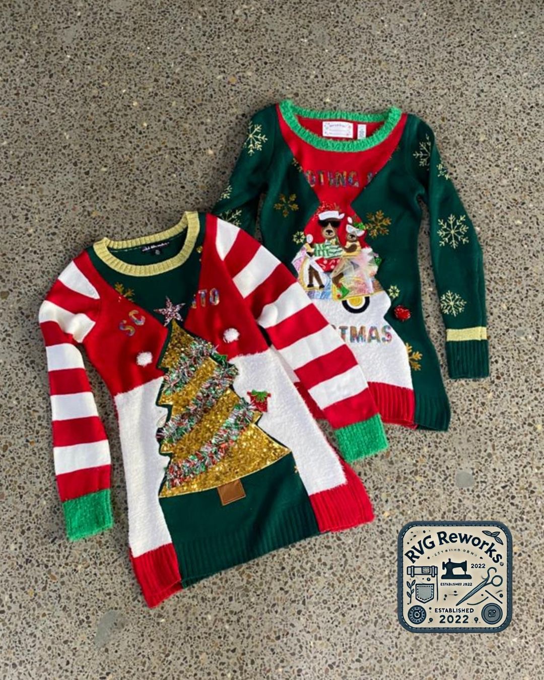 Robe en tricot de Noël upcyclée