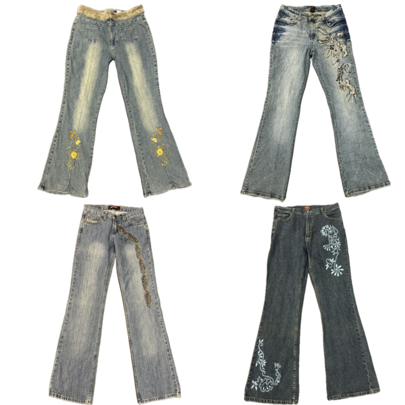 ウィムジカルフェアリーコアY2Kユニークジーンズ