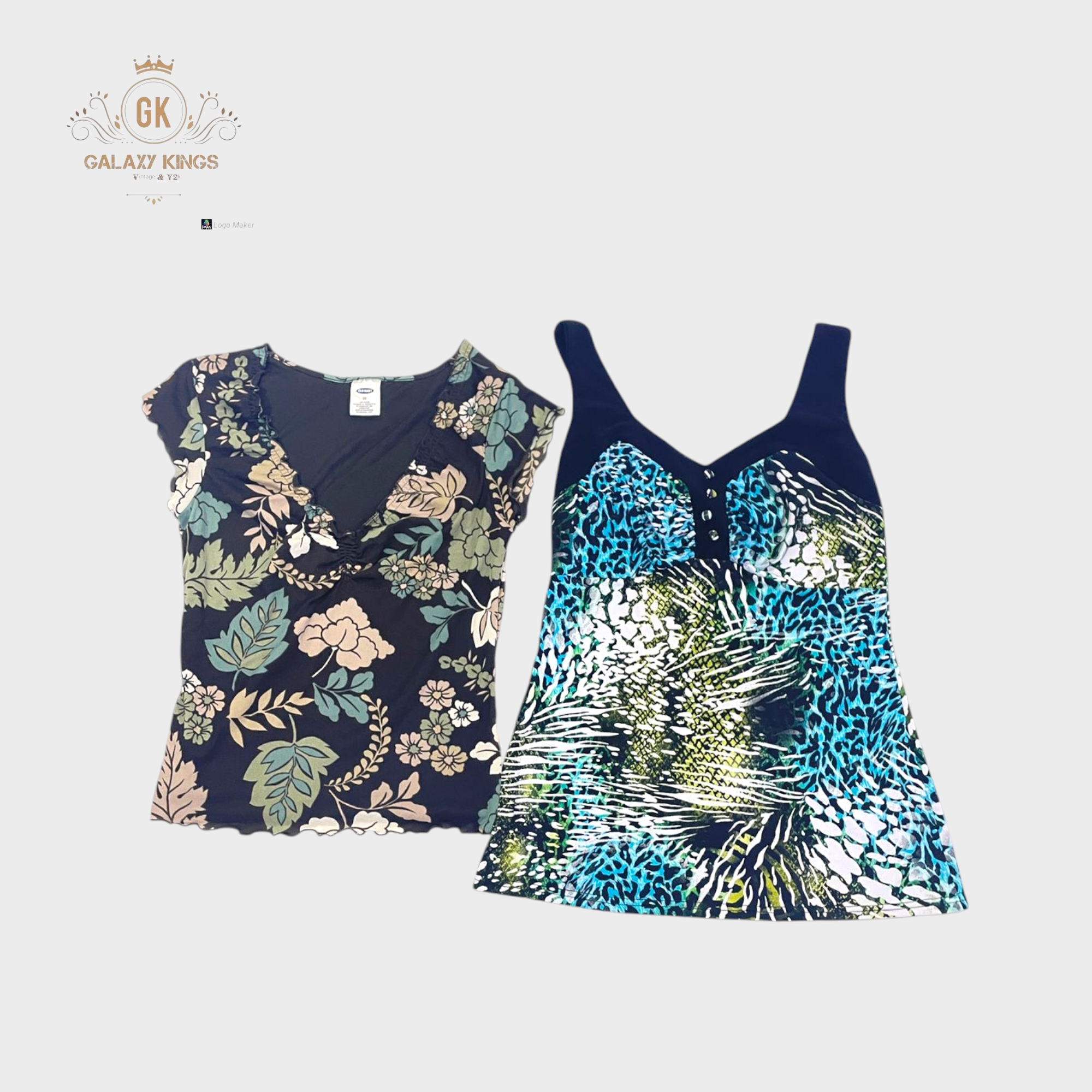 Y2K Ocean Core Blusen und Cami Tops