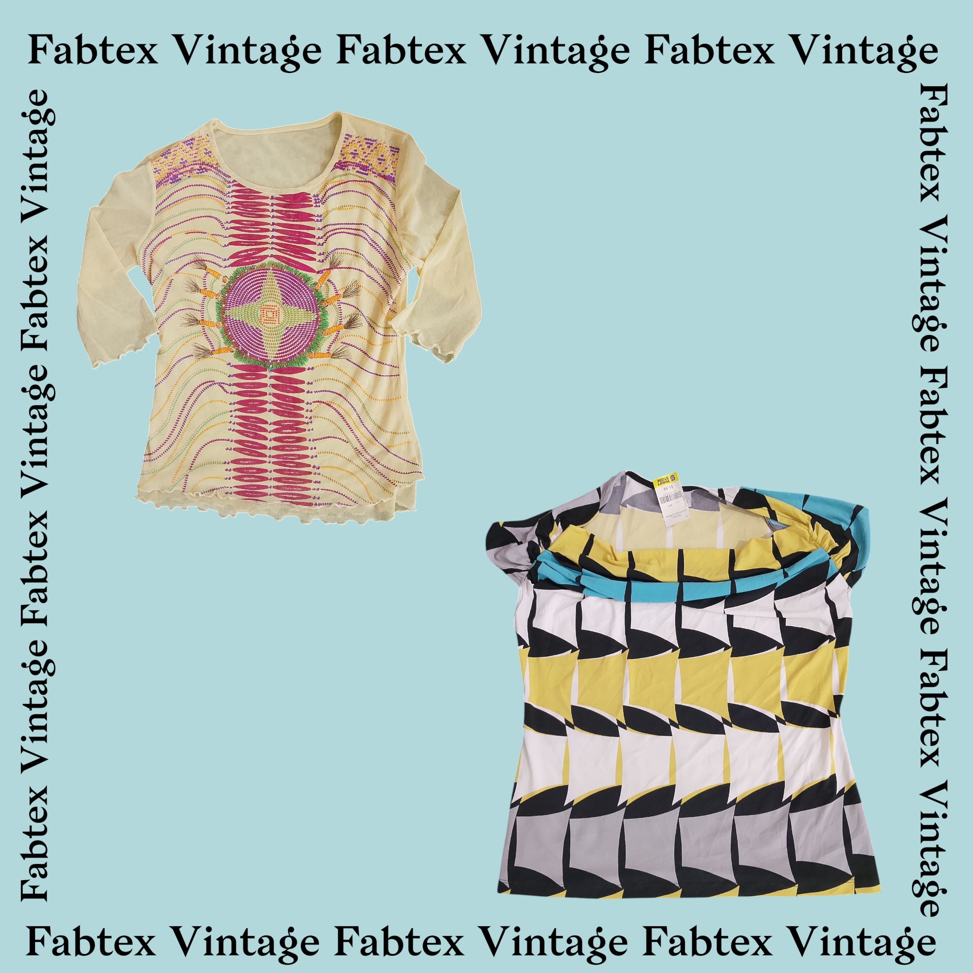 (FV-418) レトロY2Kプリントトップスバンドル | 大胆な夏とヴィンテージの雰囲気
