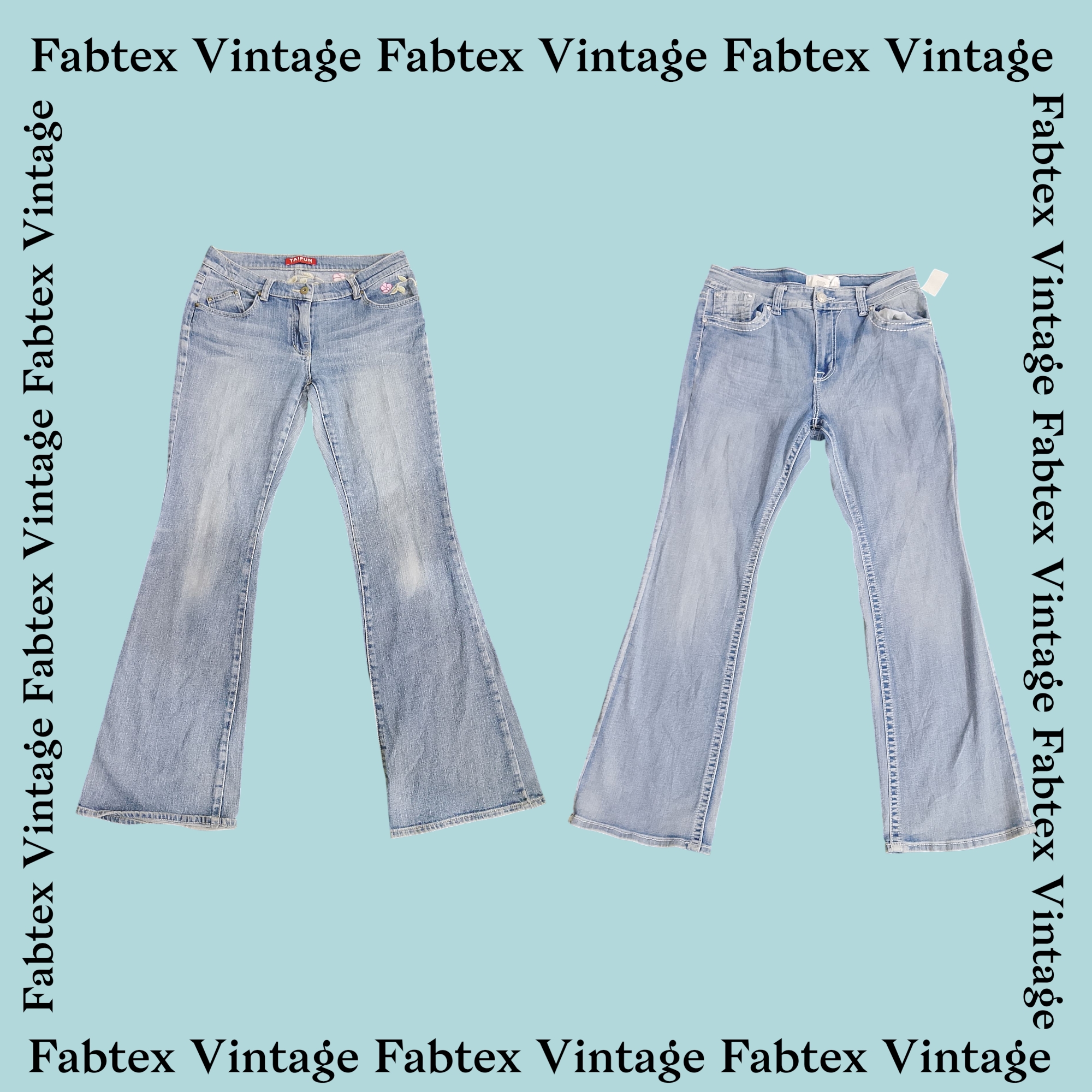 (FV-424) Y2Kフレアハイライズエンベリッシュドジーンズ