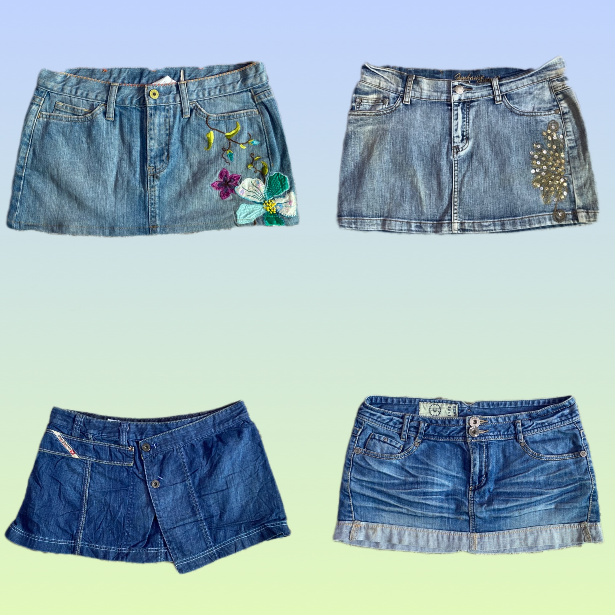 Jupes en denim mini stylées Y2K (TS-1446)