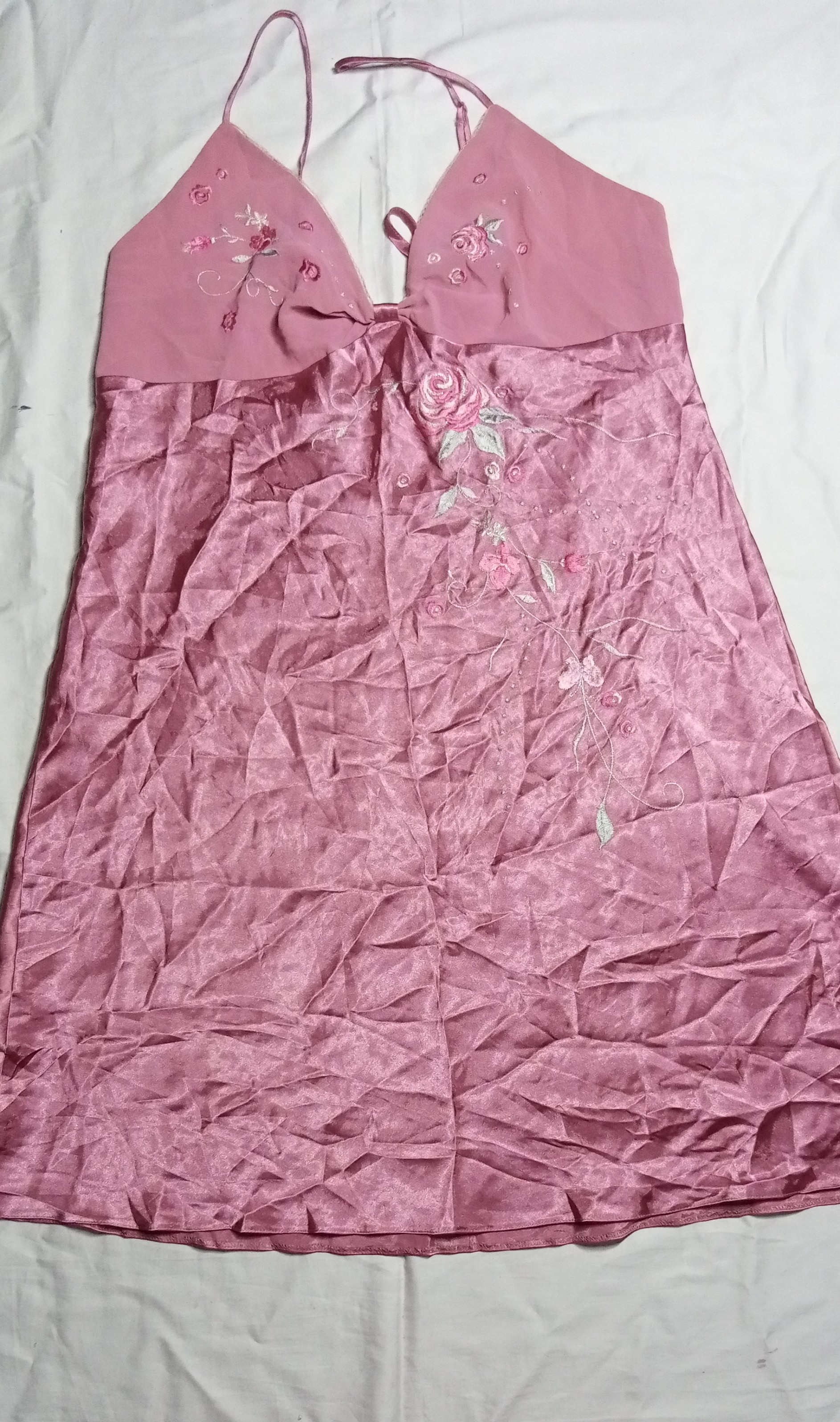 「SK#96、Y2Kスタイリッシュシルクミディドレス」