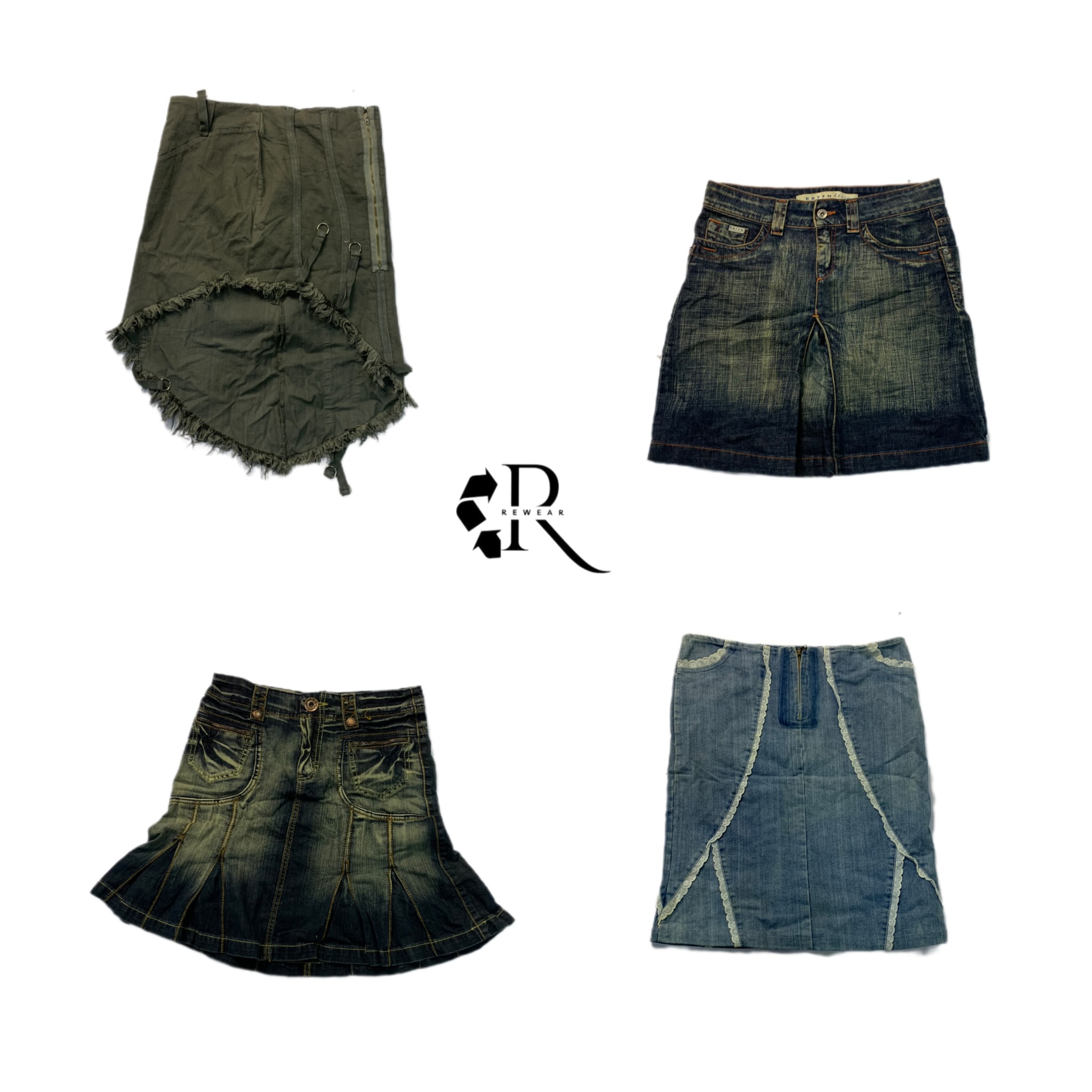 Gonne Midi in Denim Era Cyber Girl Y2K RW-1208