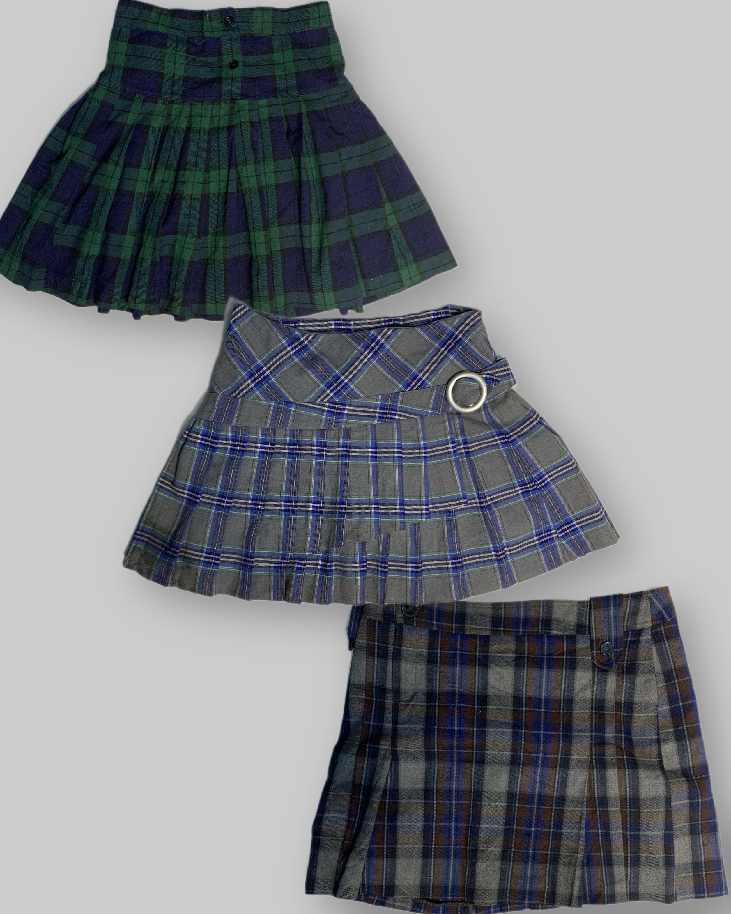 Y2k Girly Blue Checkered skirts TT-059