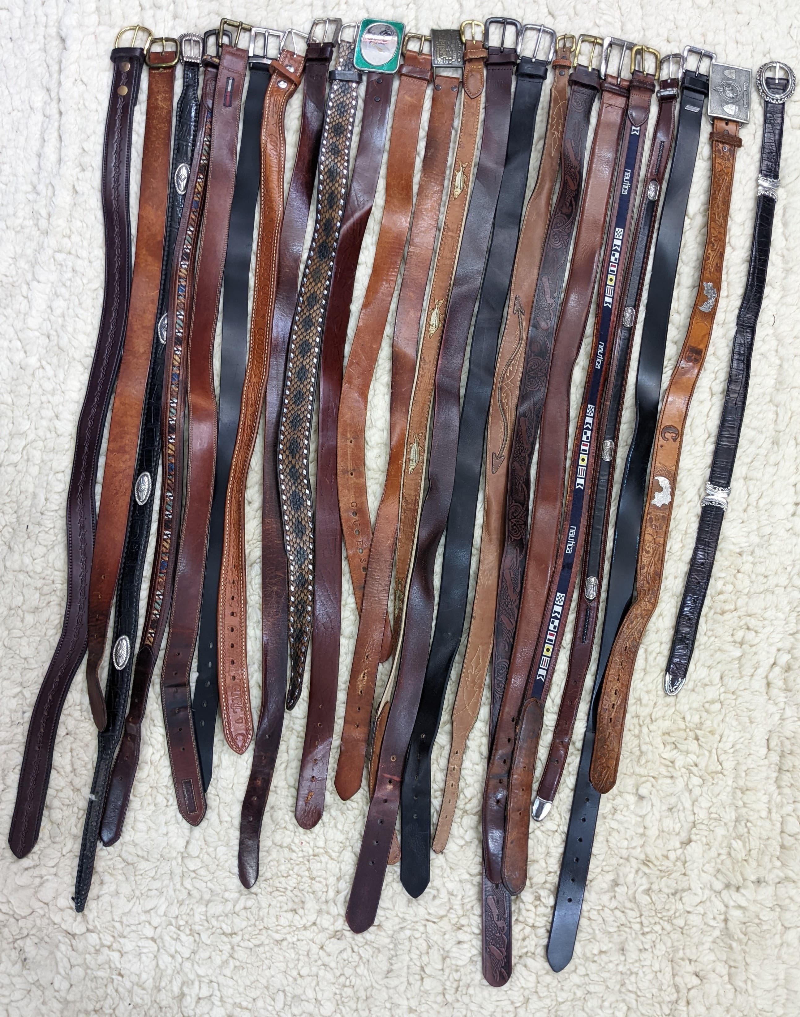 ヴィンテージスタイルレザーベルトミックス