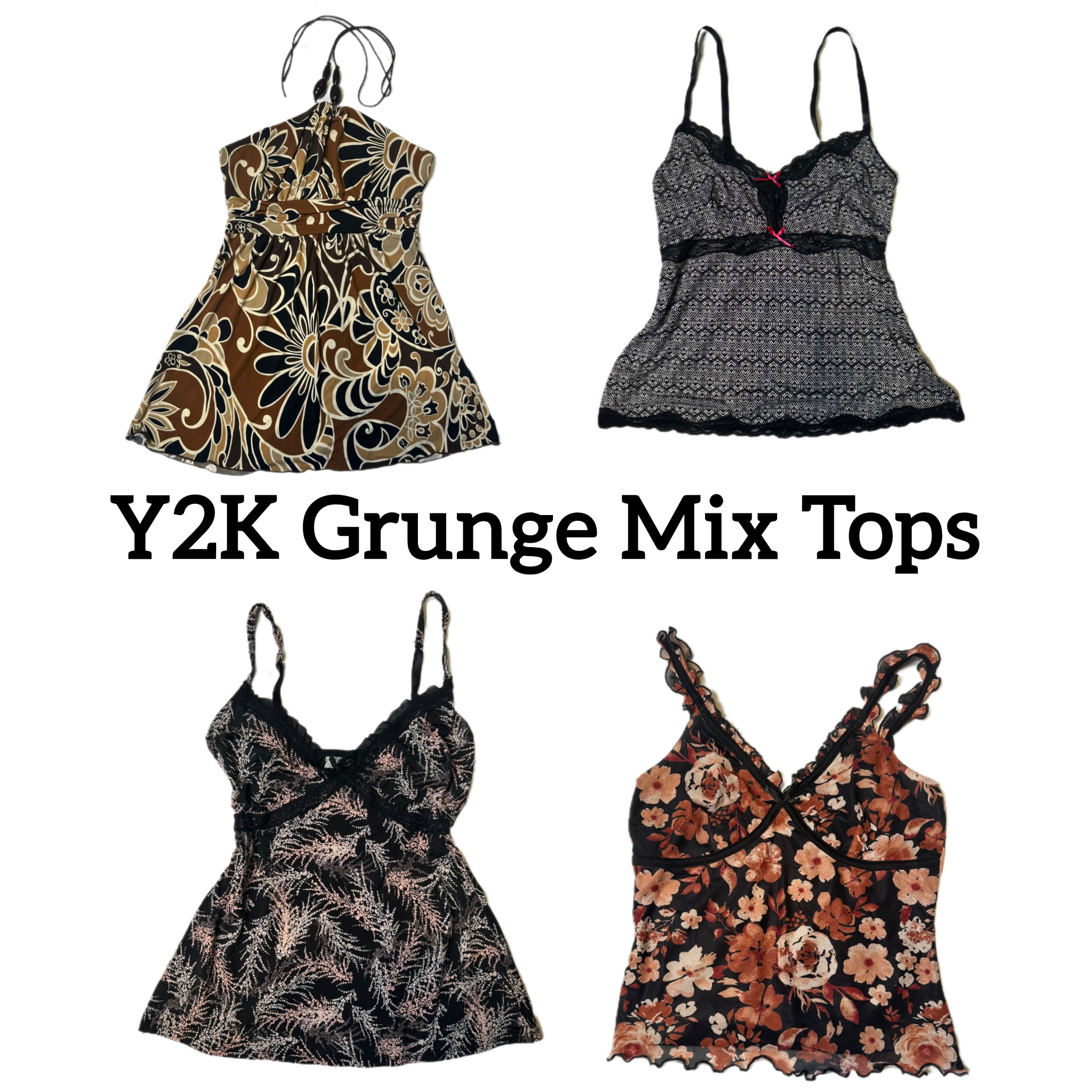 Y2K Grunge Mix Cami Tops (TVL-104)