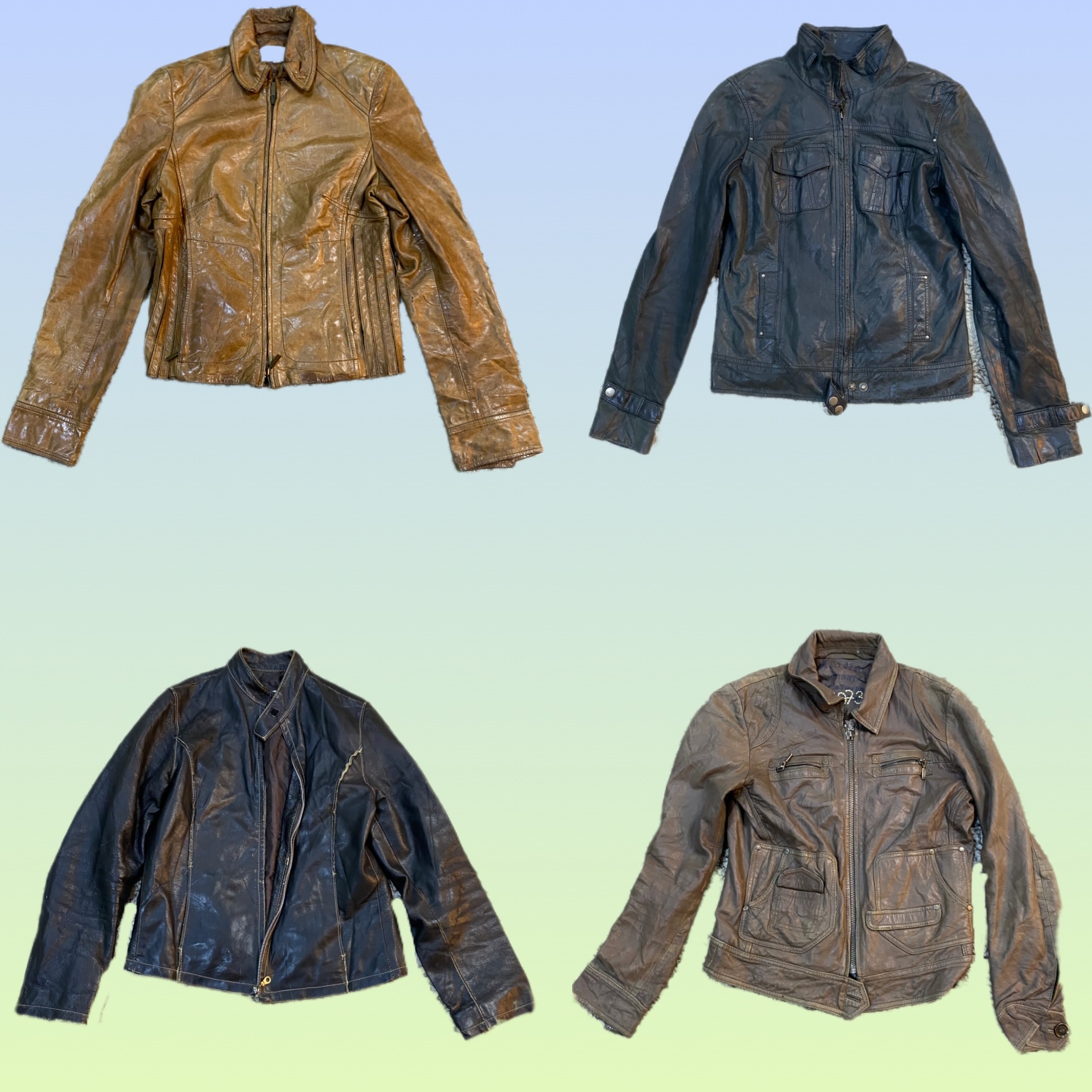 Veste en cuir cool Y2K des années 90 (TS -1461)