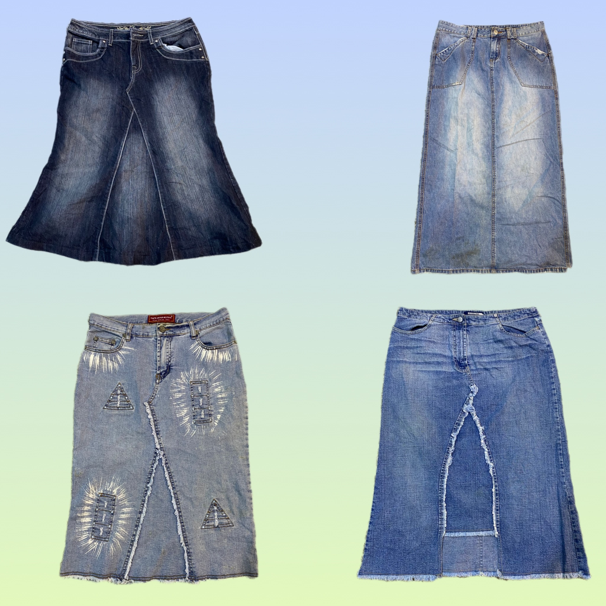 Y2K denim long skirts (TS-1467)