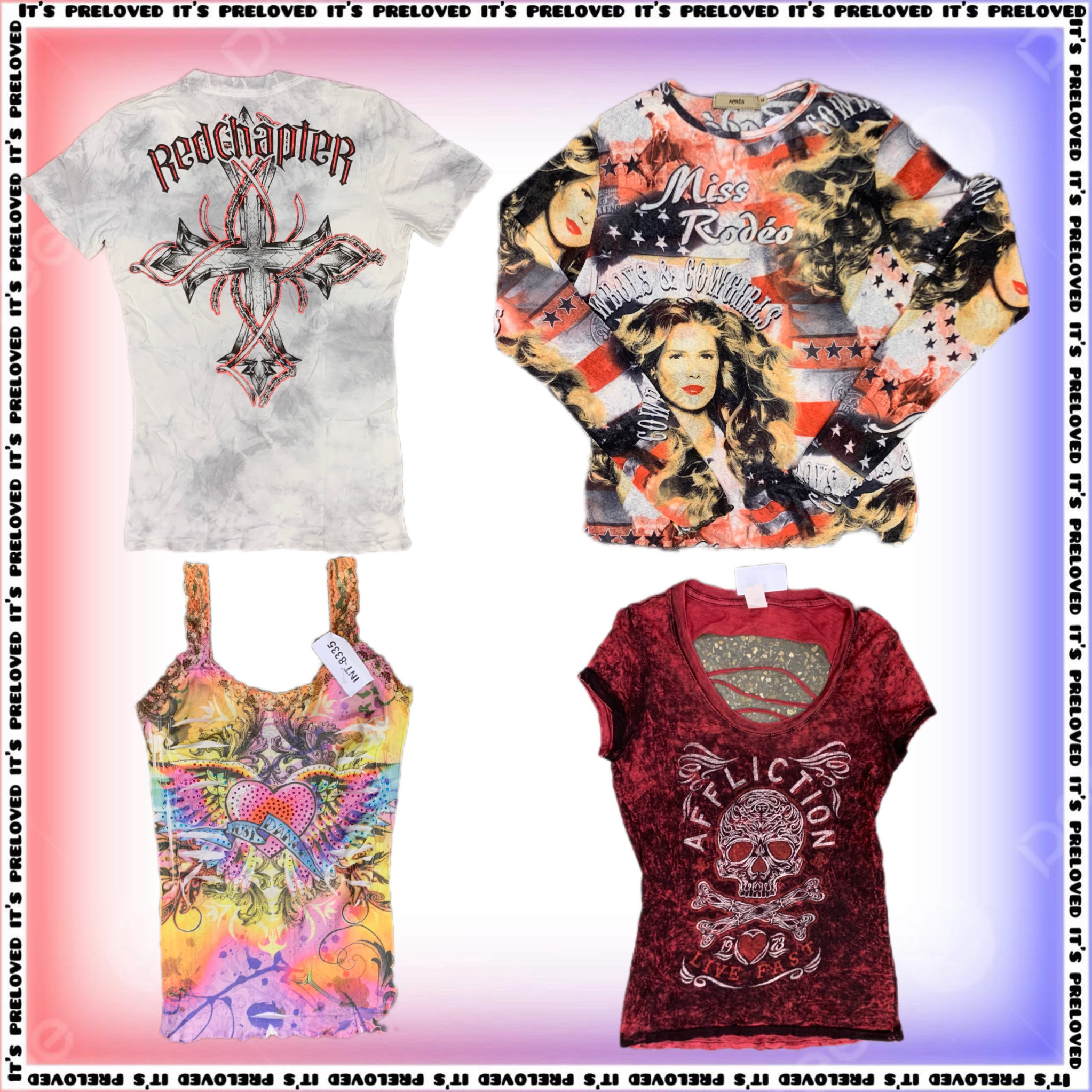 Grunge And Art Y2k Tops(RX-1165)
