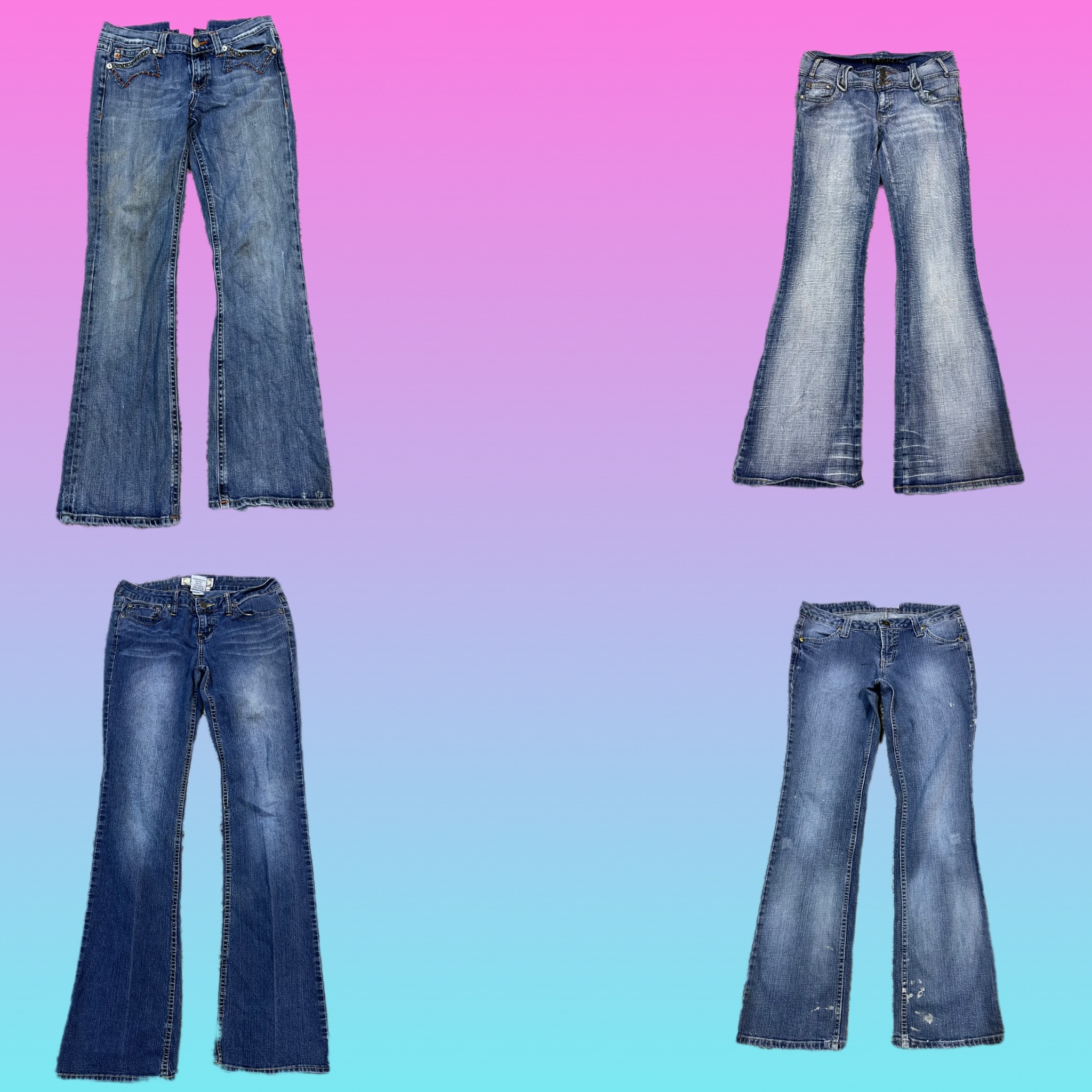 Y2K Denim Flare jeans (TH-098)