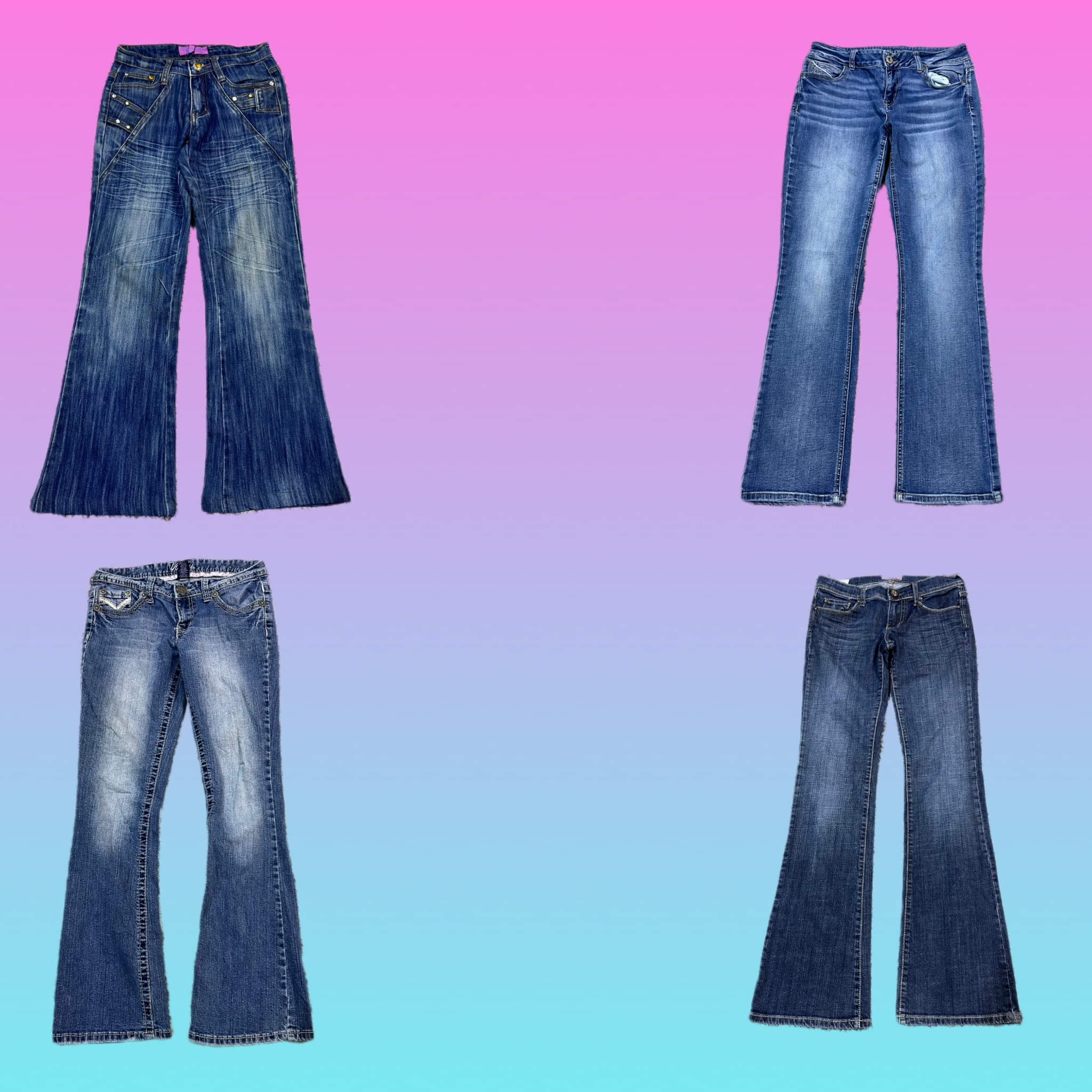 Y2K IT Girl Denim Flare Jeans (TH-099)
