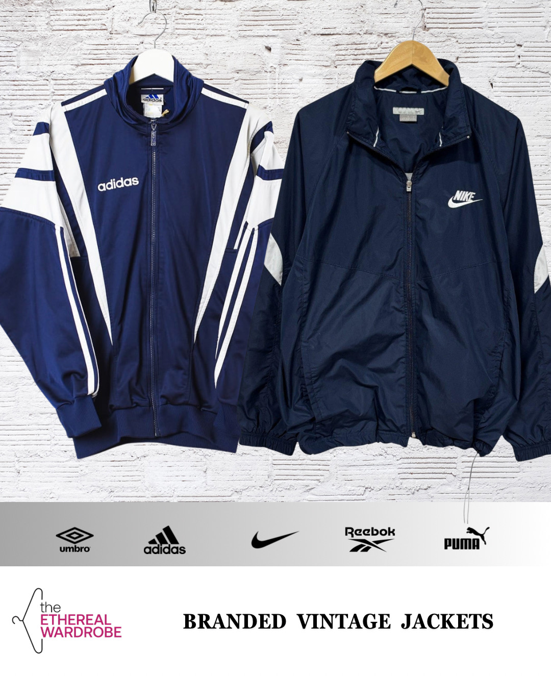 ブランドのヴィンテージトラックジャケットとウインドブレーカー