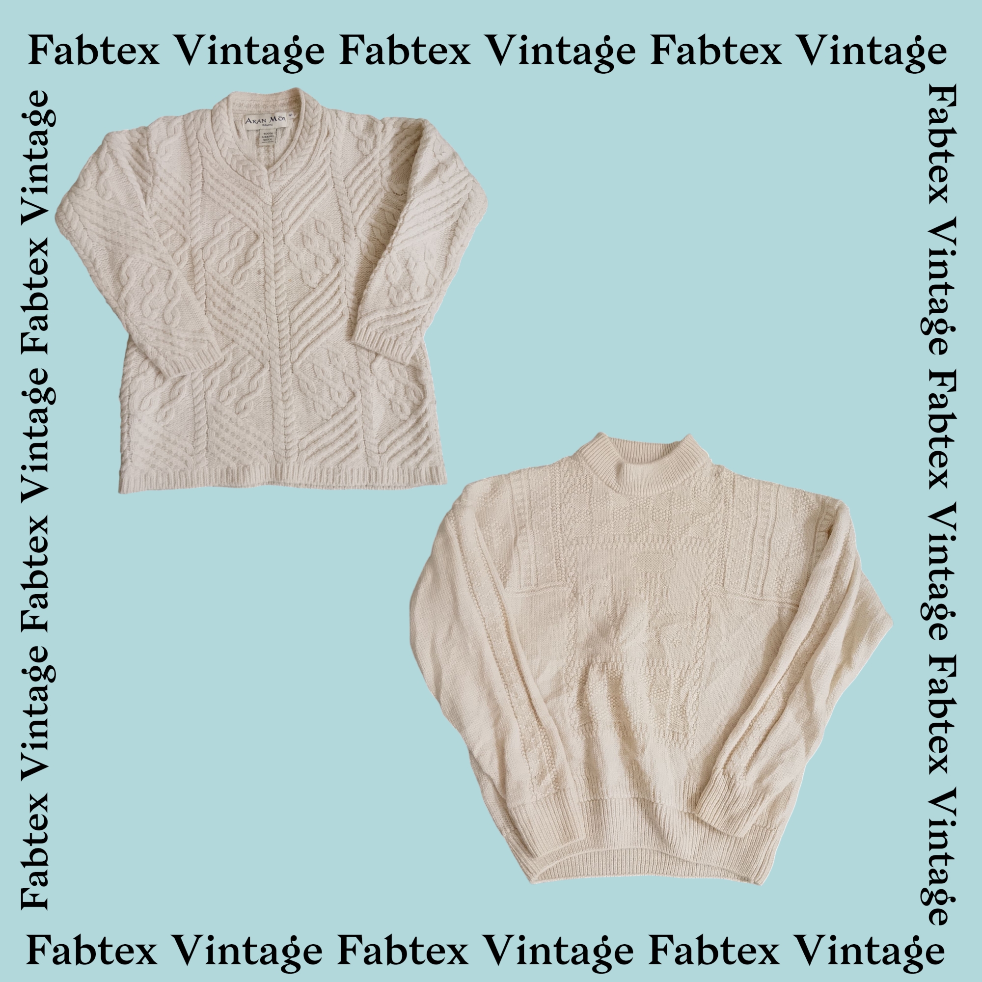 (FV-449) White Hand Wool Knitwear Sweater