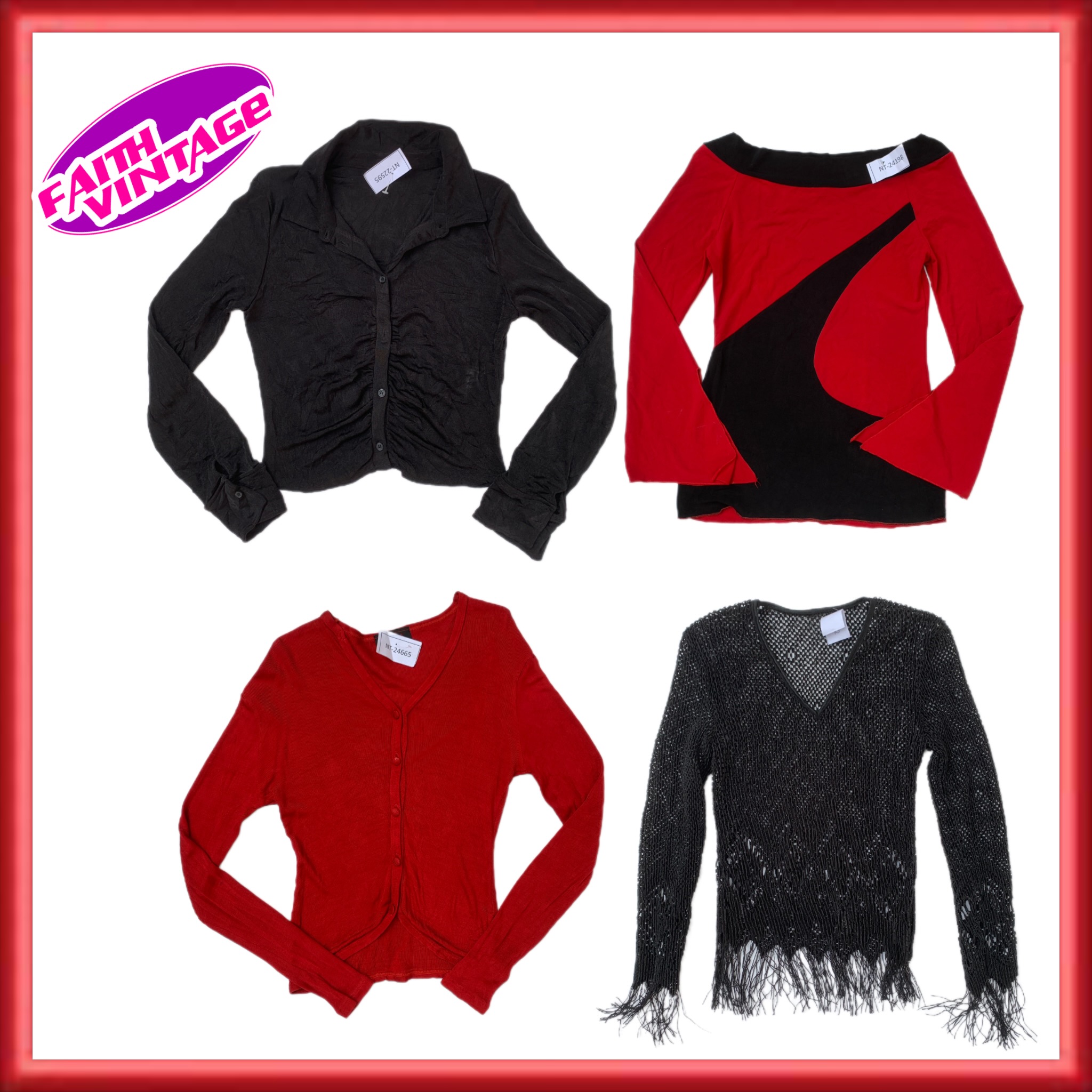 Mix de Tops Rouges et Noirs (FV-064)