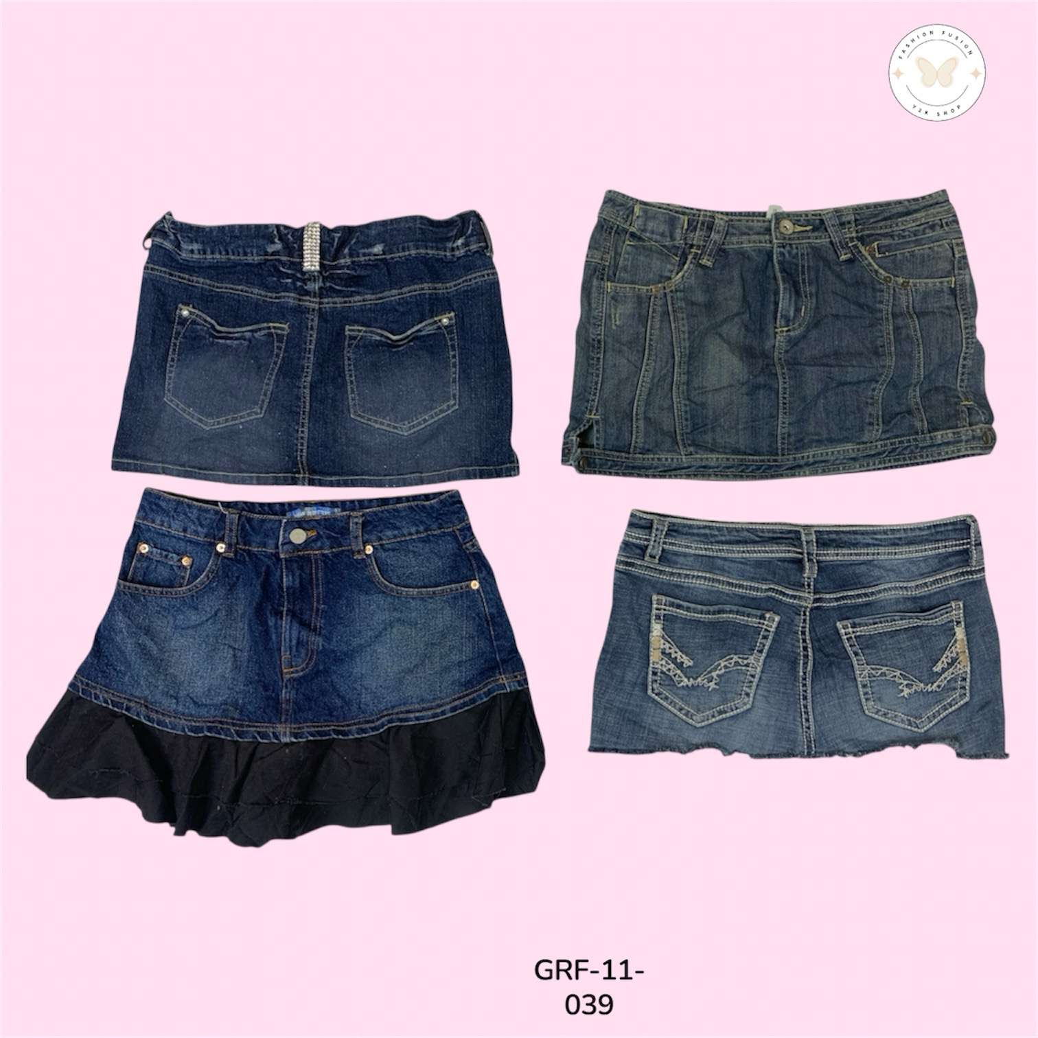 Button-Front Denim Mini Skirt – Chic & Versatile (GRF-11-039)