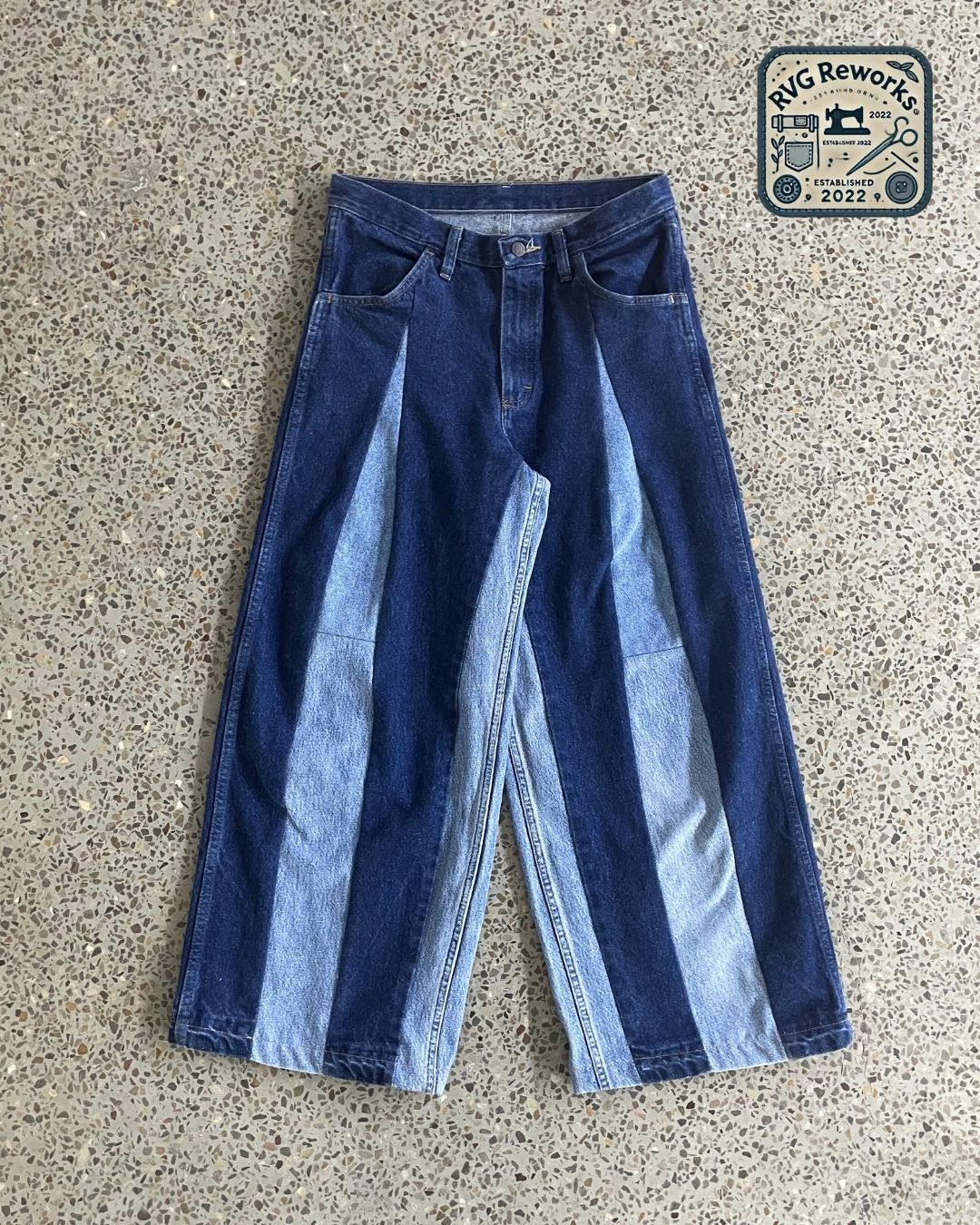 Upcycled Panel Denim-Hose