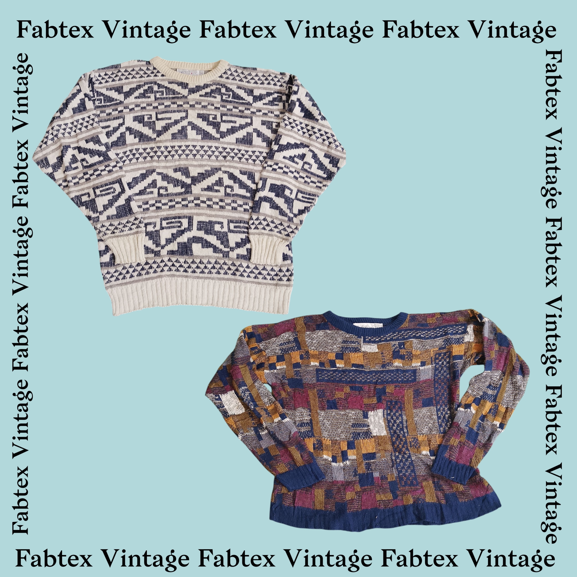 (FV-460) Pull en maille imprimé