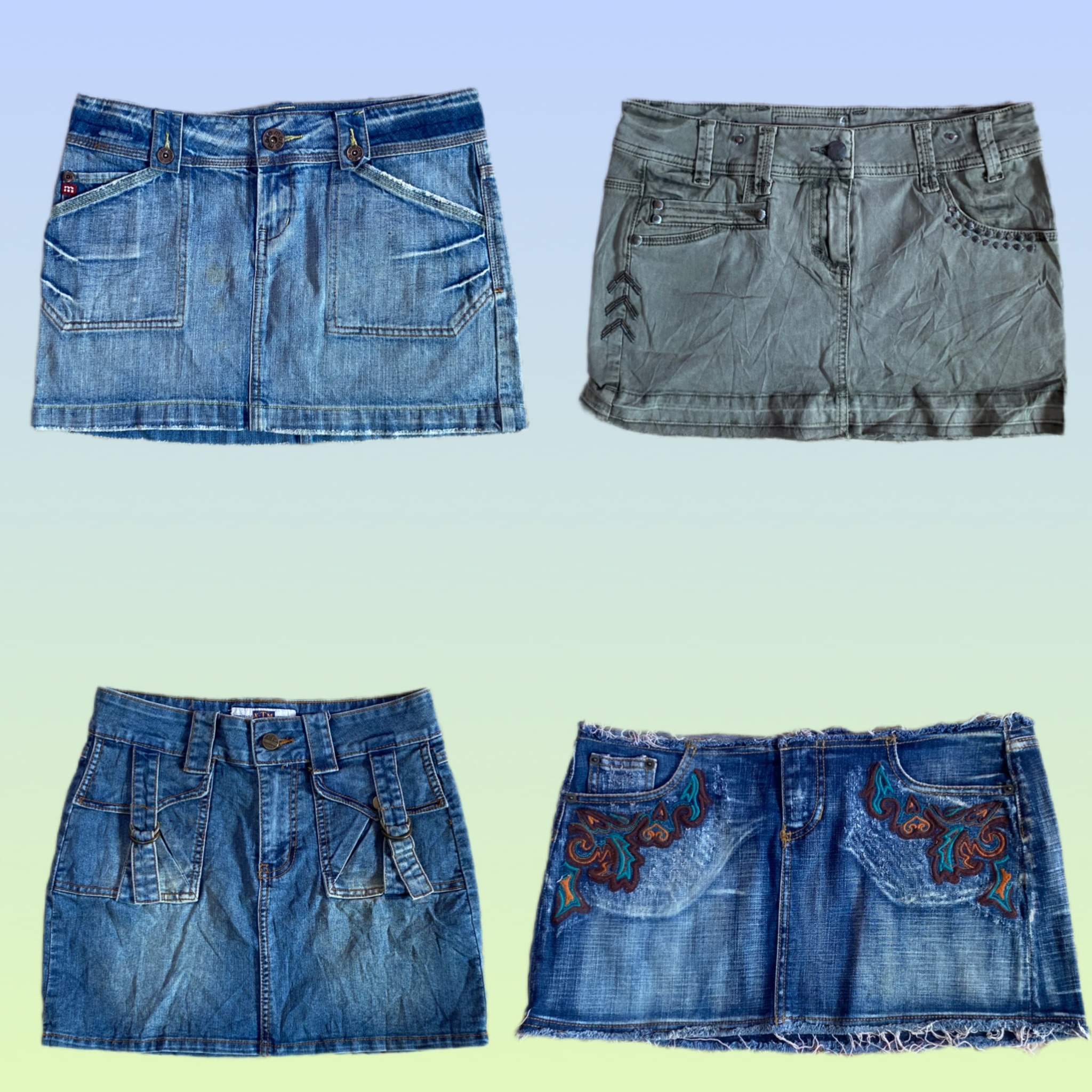 Y2K Unique denim mini skirts (TS-1470)