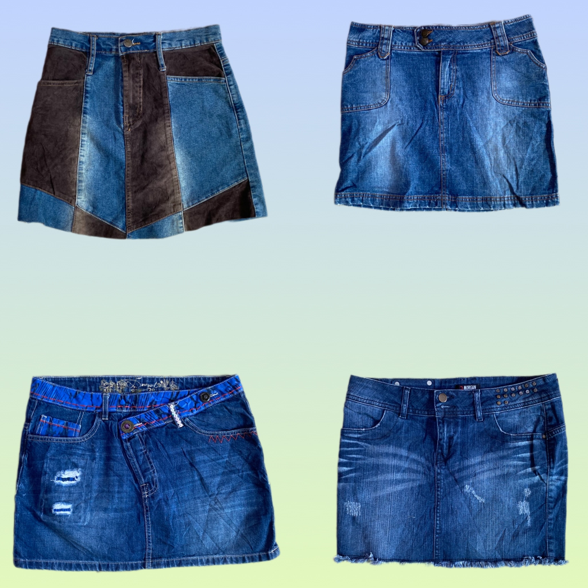 Y2K UT Girl a denim Mini Skirts (TS -1471)