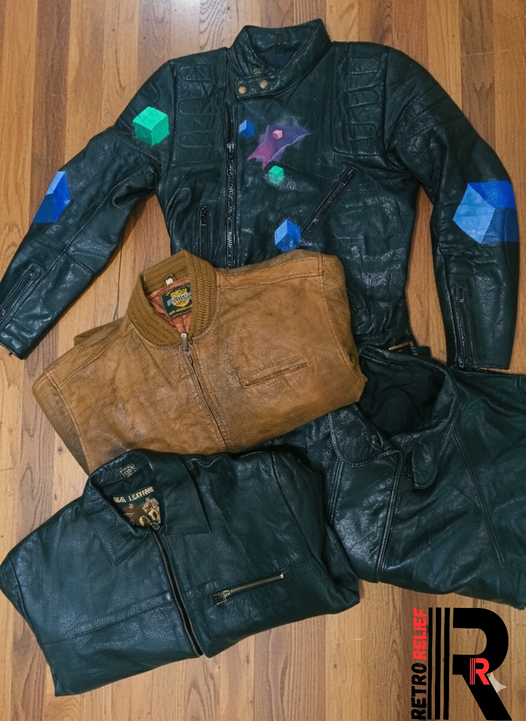 Mix brands leather jackets