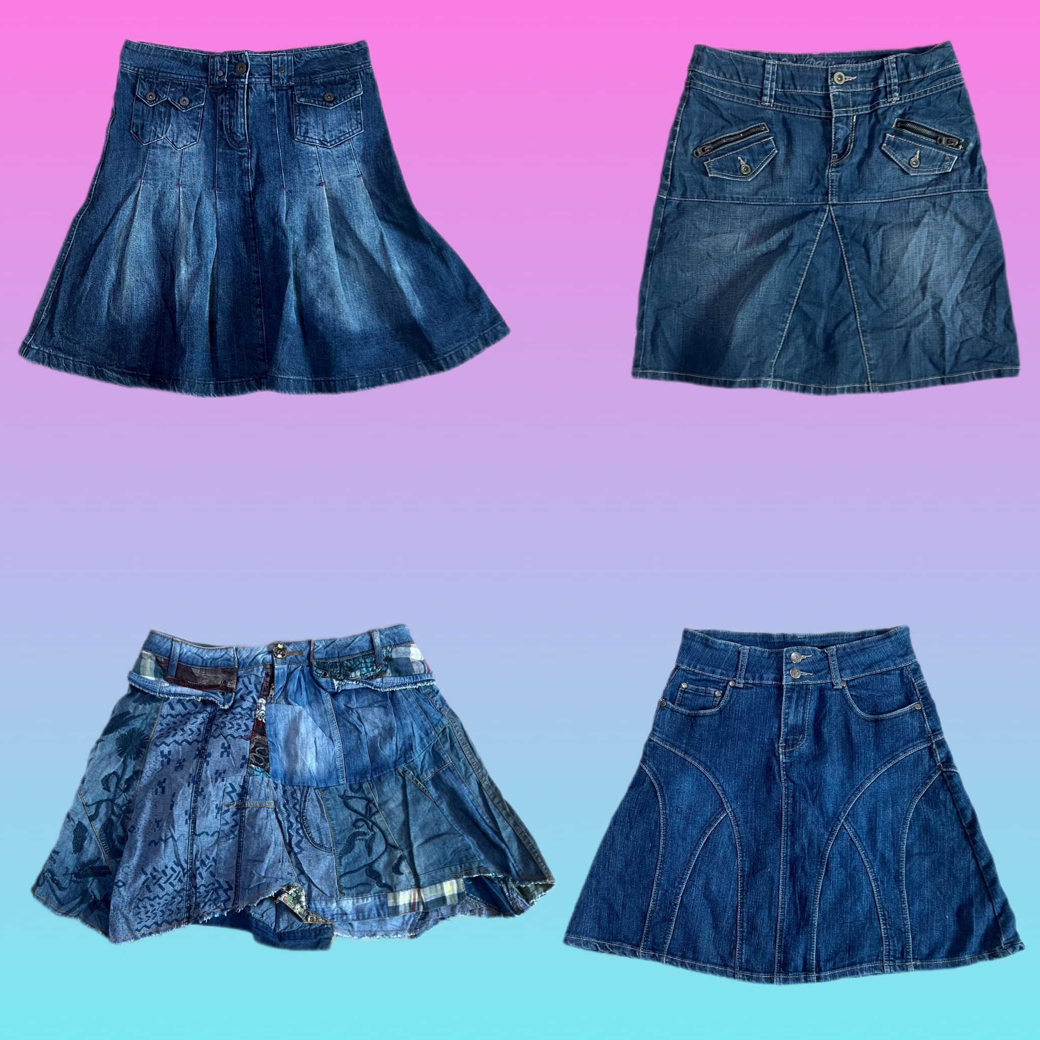 Y2K IT Girl denim midi skirts (TH-104)
