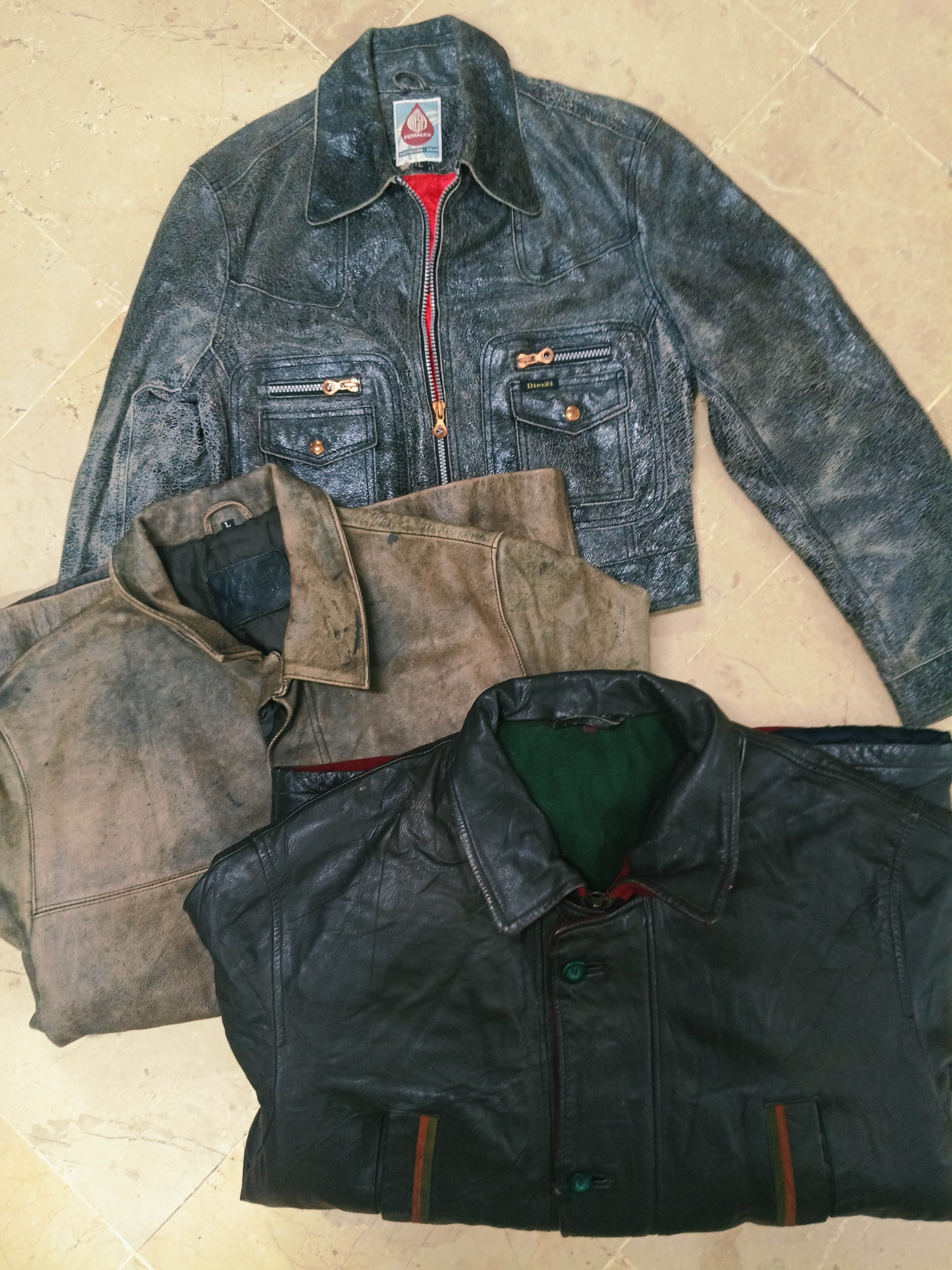 Mix brands leather jackets