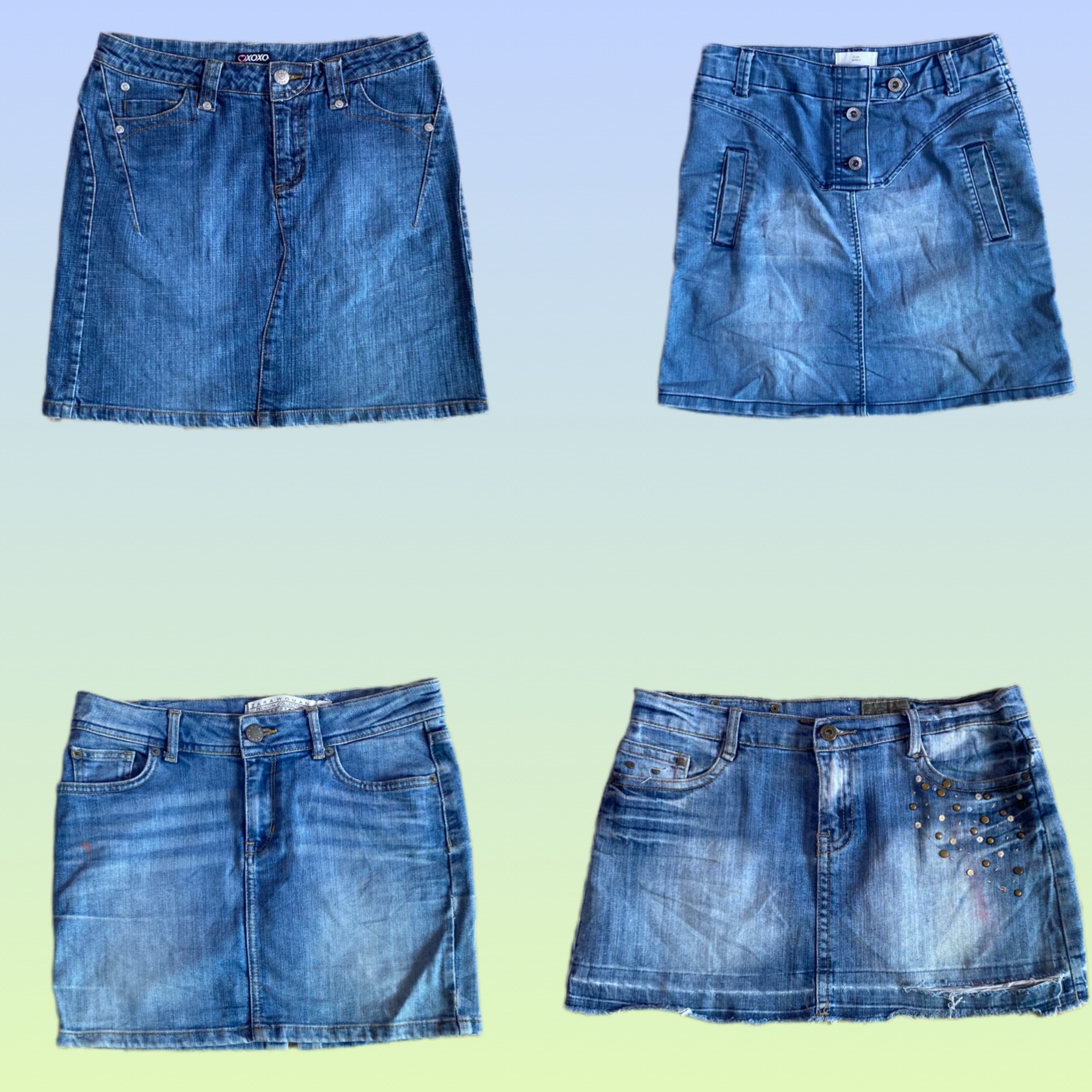 Jupes mini en denim Y2K (TS-1472)