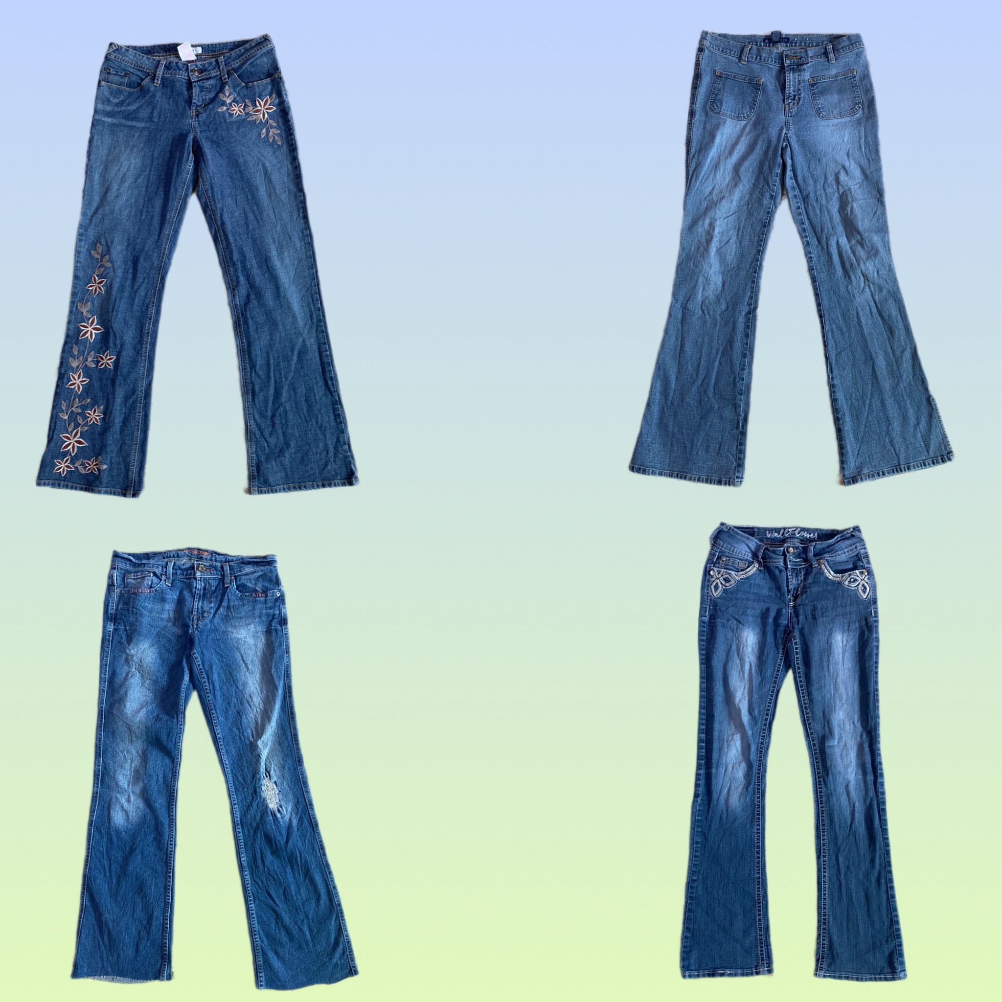 Jeans évasés en denim Y2K IT Girl (TS-1478)