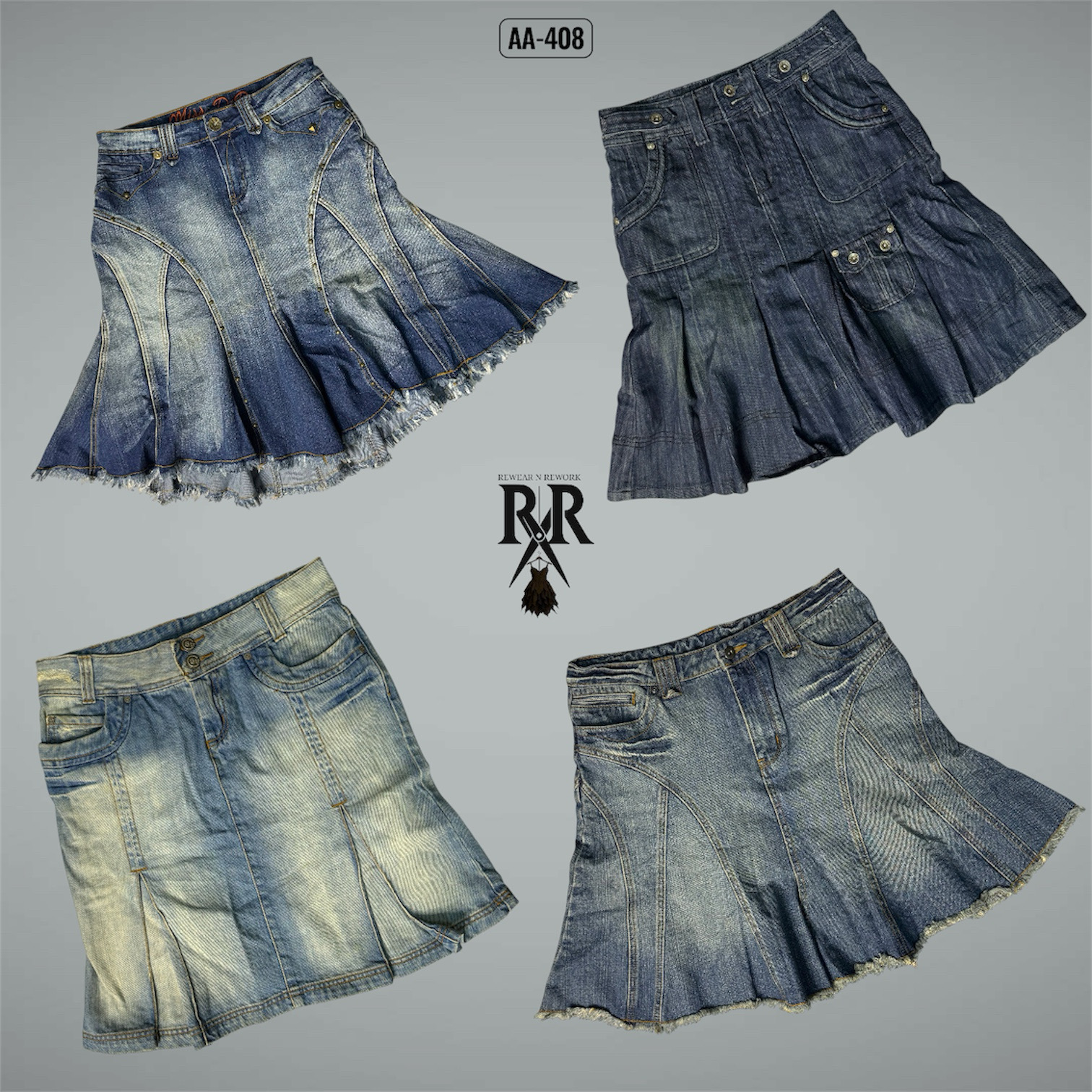 Y2K Britney Era Denim Midi Skirts (AA-408)