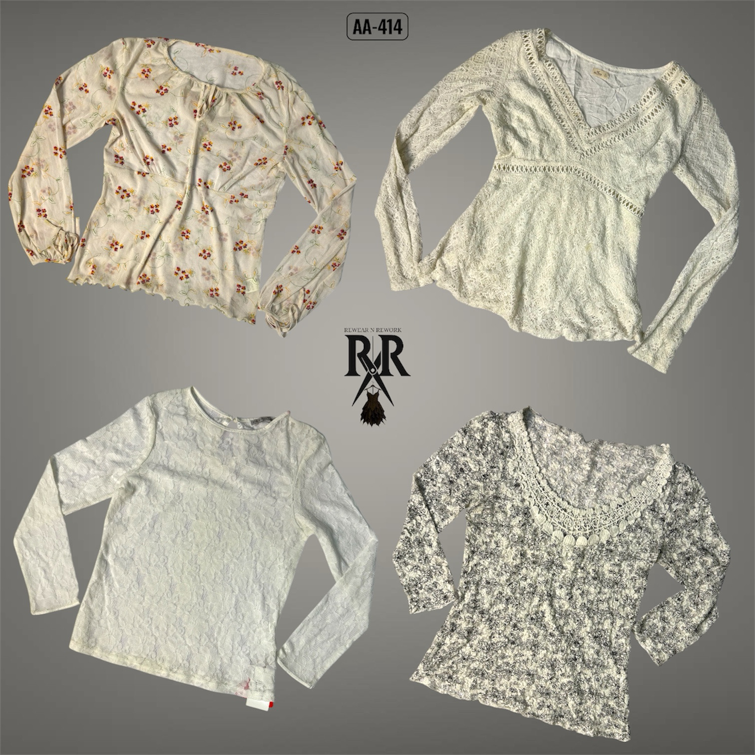 Y2K The White Whispers Full Sleeve Tops (AA-414)