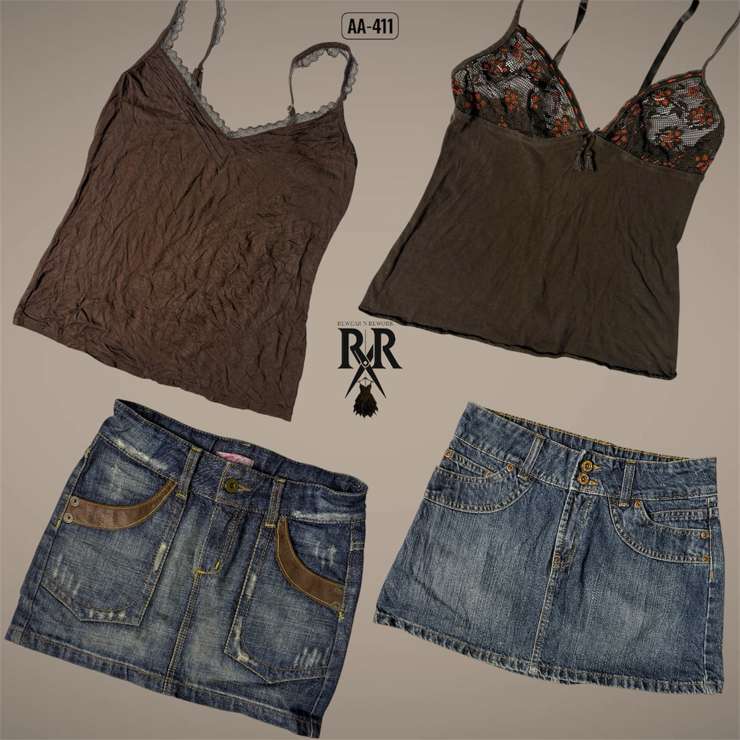 Y2K Brown Aesthetic Mix and Match (AA-411)