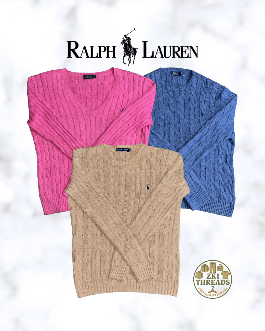 Ralph Lauren Cable Knit Sweaters (D35)
