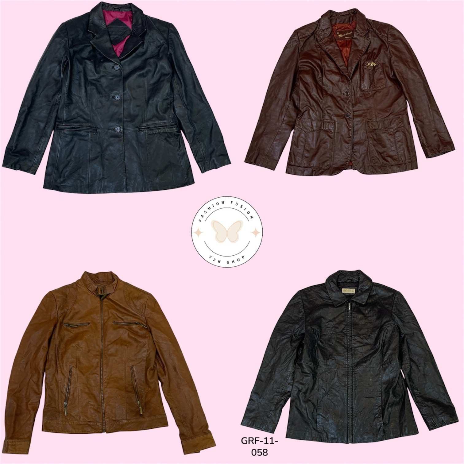 Y2K Classic Leather Jacket – Retro Streetwear Icon (GRF-11-058)