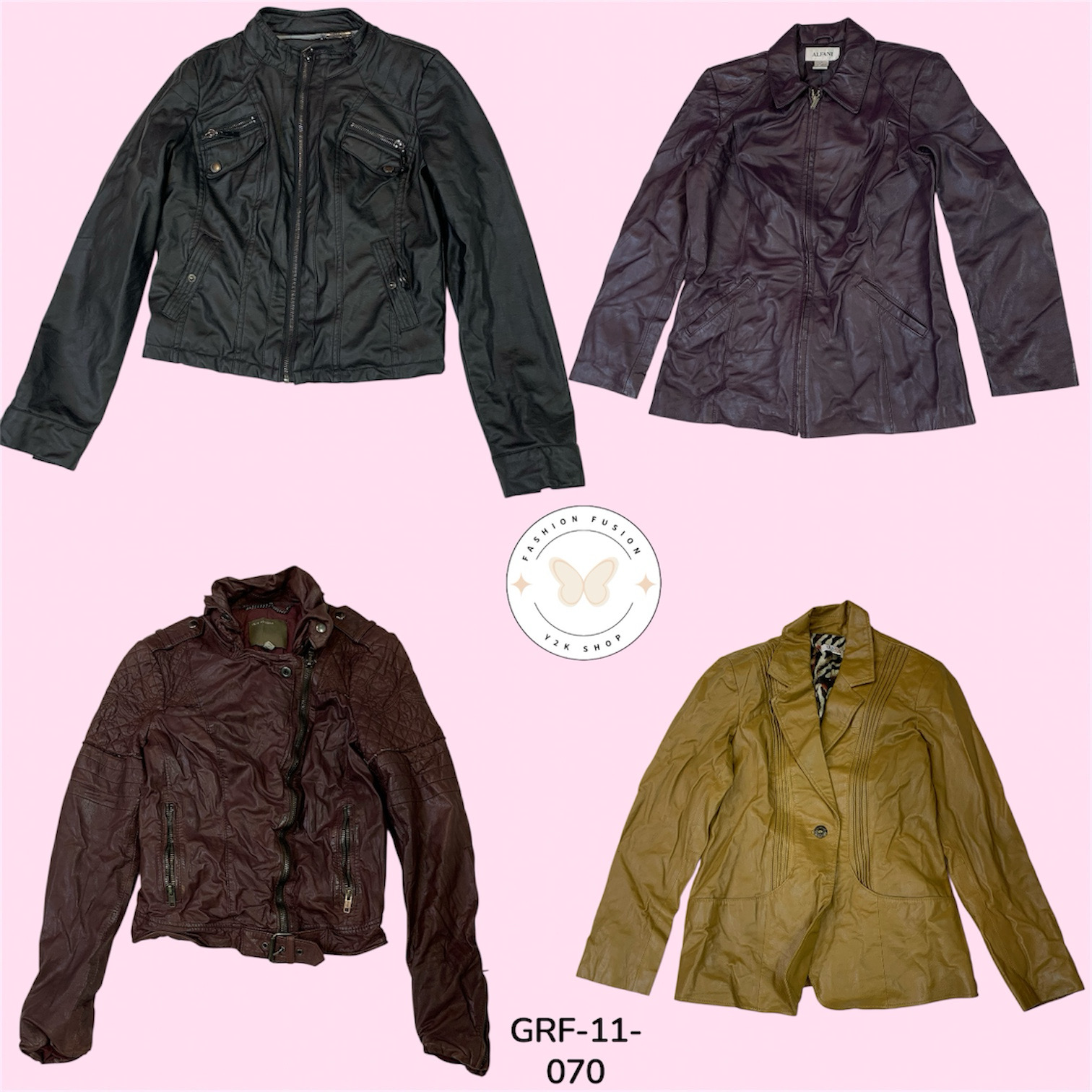 Classic Y2K Leather Jacket – Iconic Street Style (GRF-11-070)