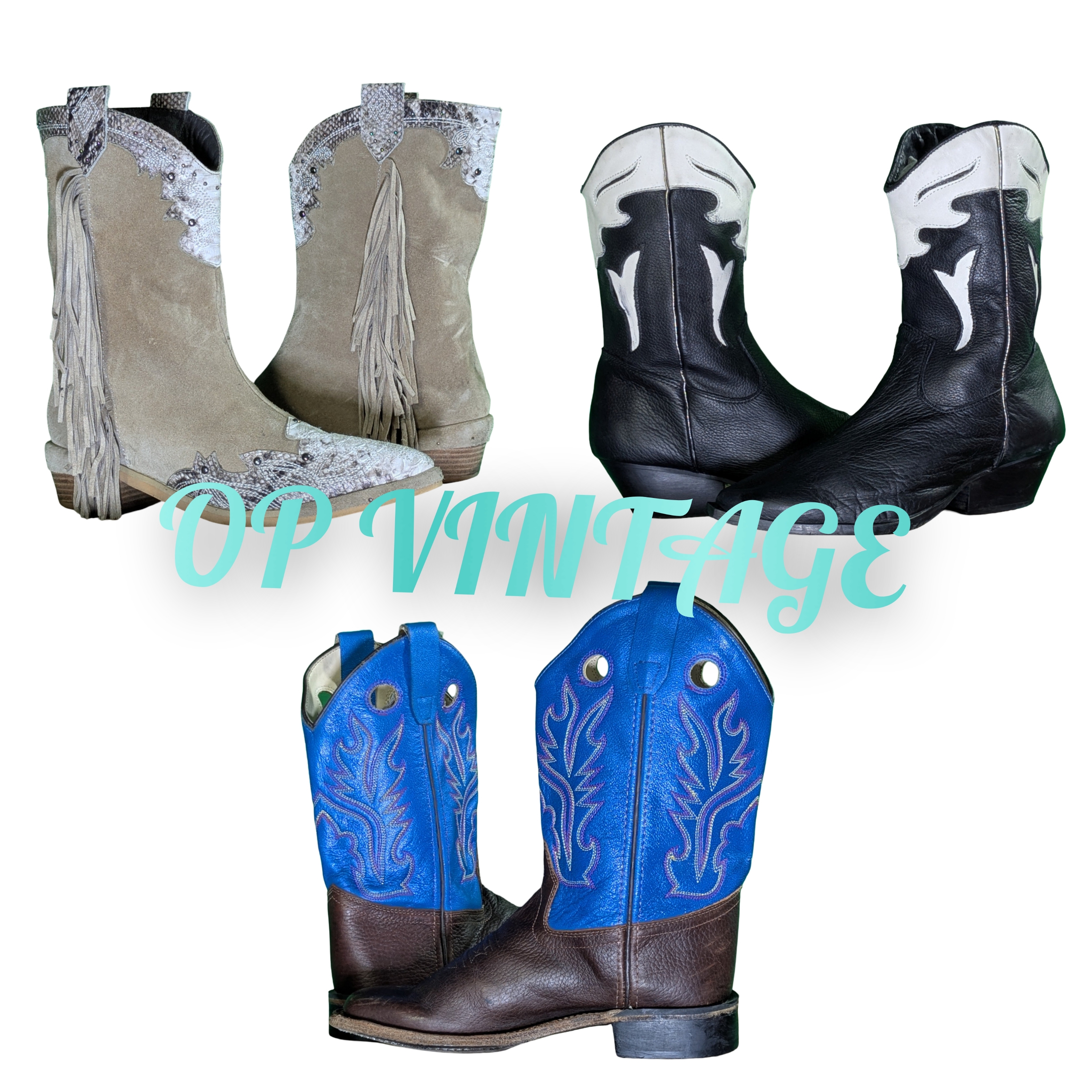 Op vintage 0055 branded cowboy boots