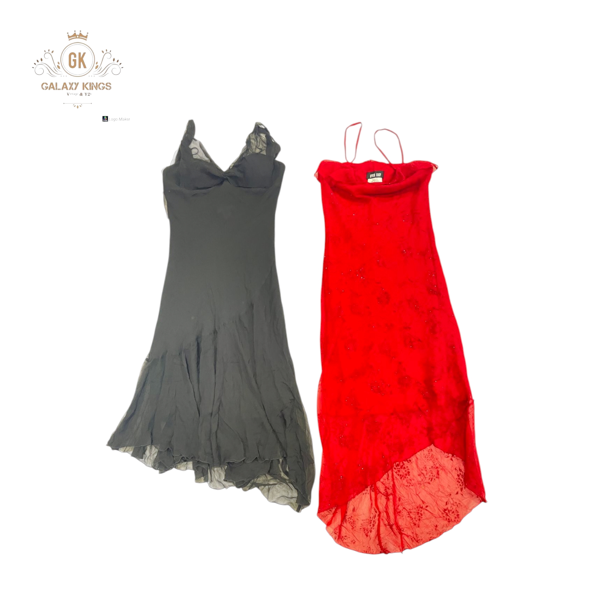 Robe romantique sexy rouge et noir Y2K