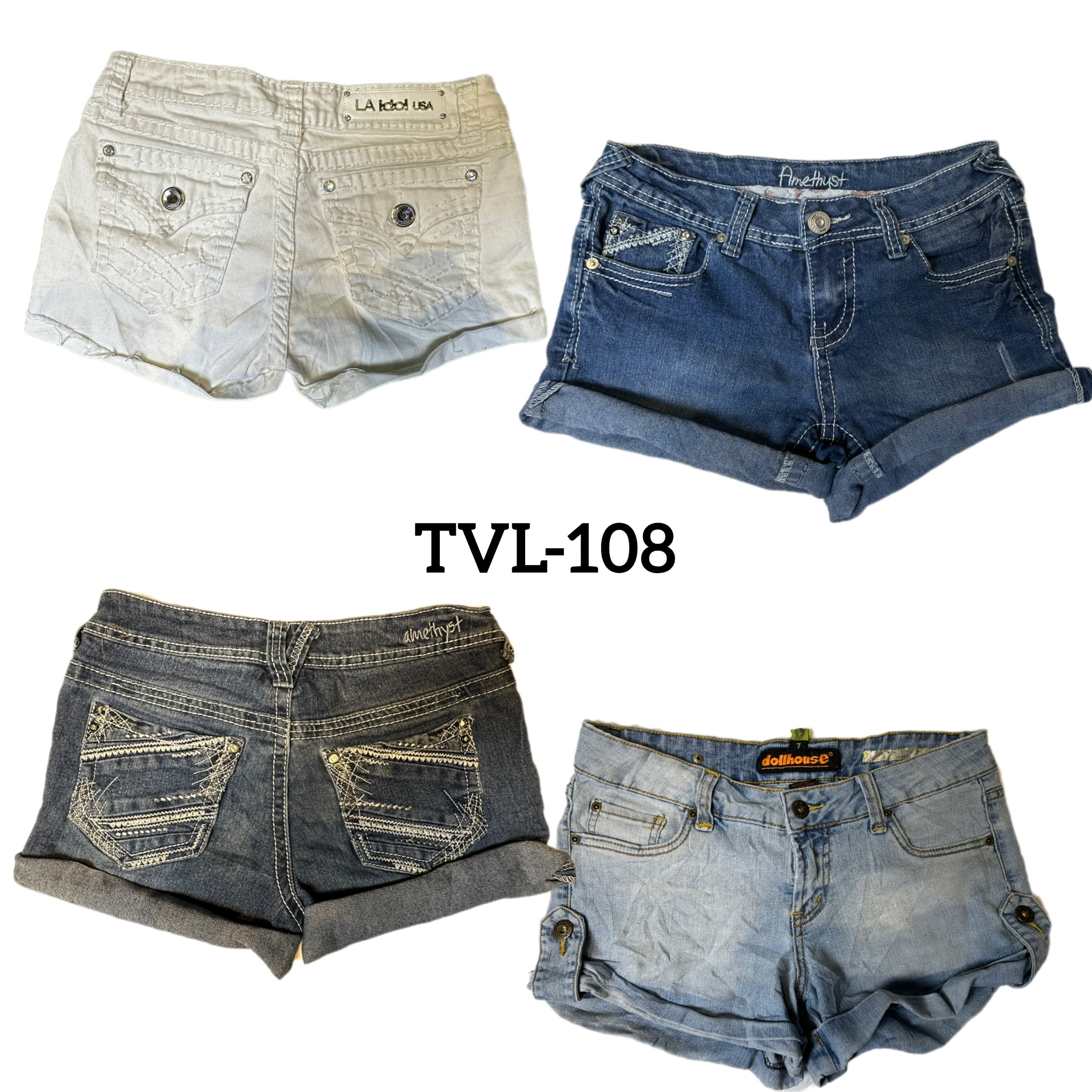 Y2K Denim Einzigartige & Bestickte Shorts (TVL-108)